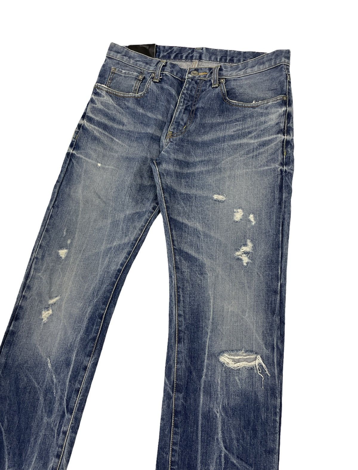In The Attic Vintage Takeo Kekuchi Japan Distressed Jeans Size US 32 / EU 48 - 3 Thumbnail