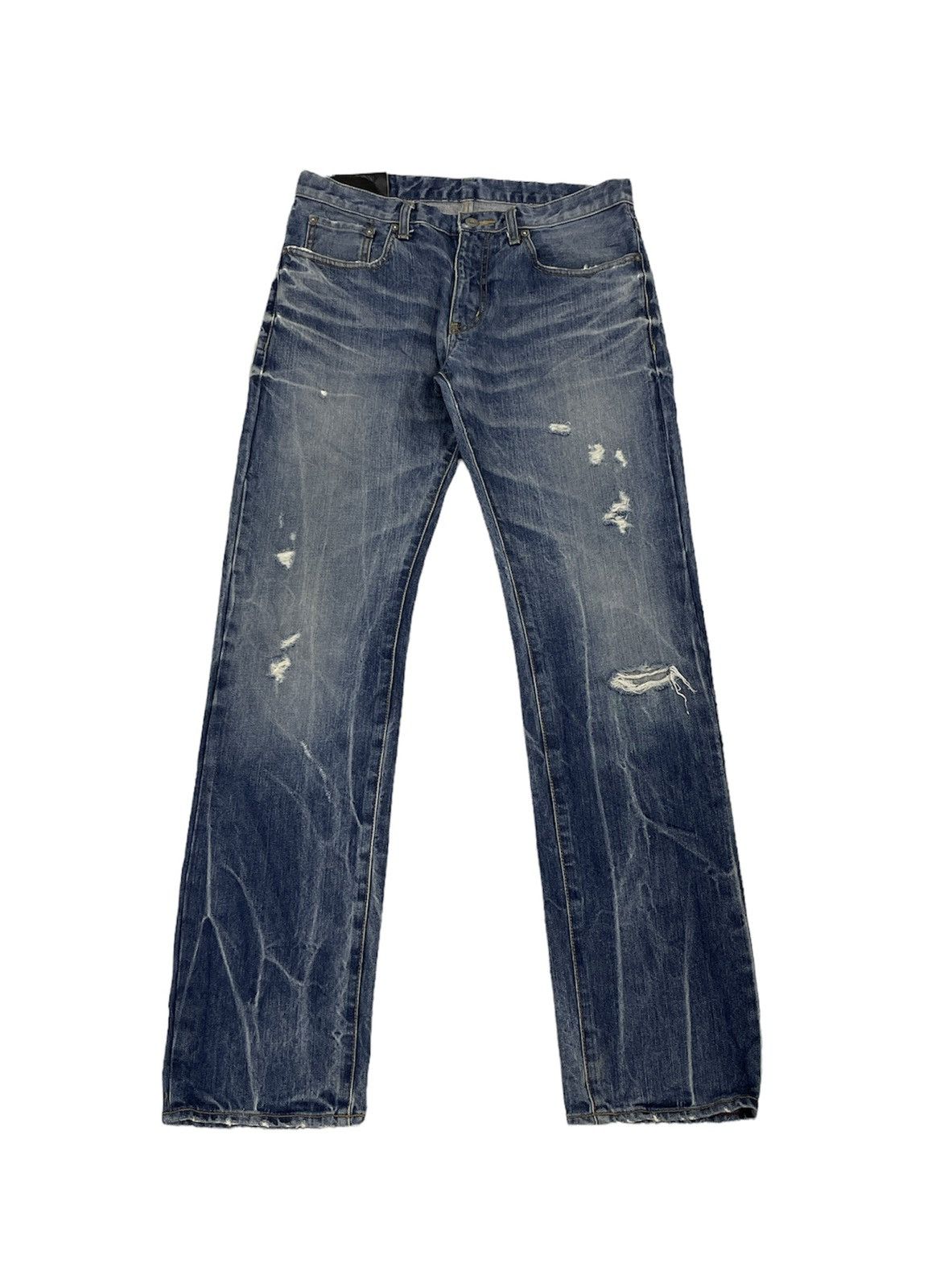In The Attic Vintage Takeo Kekuchi Japan Distressed Jeans Size US 32 / EU 48 - 1 Thumbnail