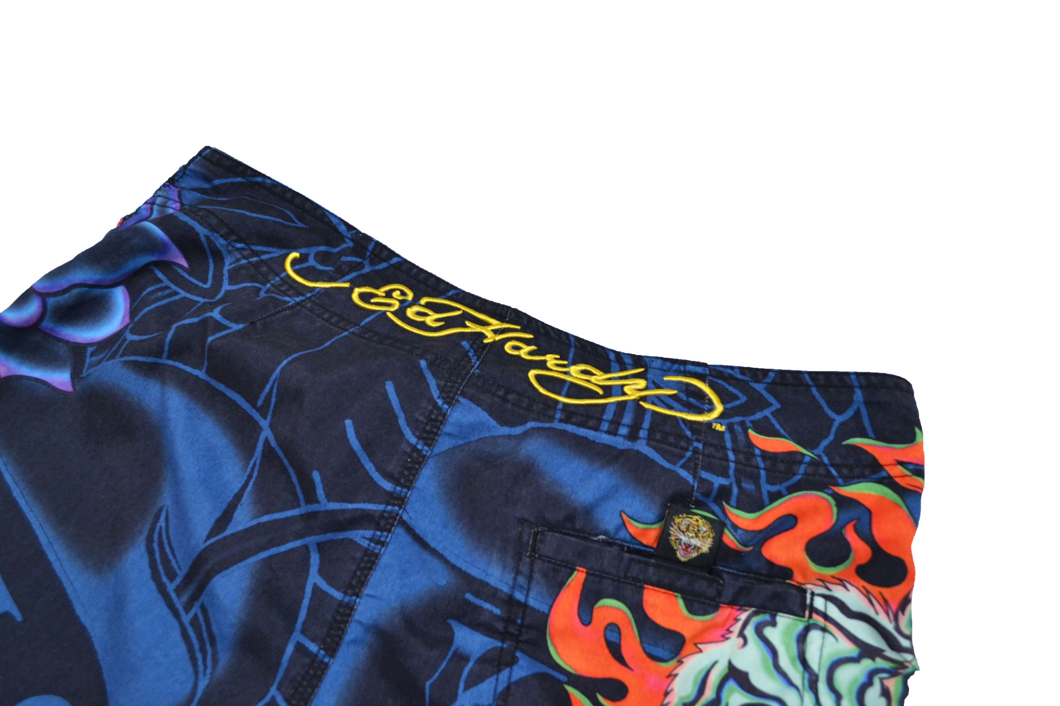 Ed Hardy Ed Hardy Lion on Fire Board Shorts Swim Trunks Size US 34 / EU 50 - 6 Thumbnail