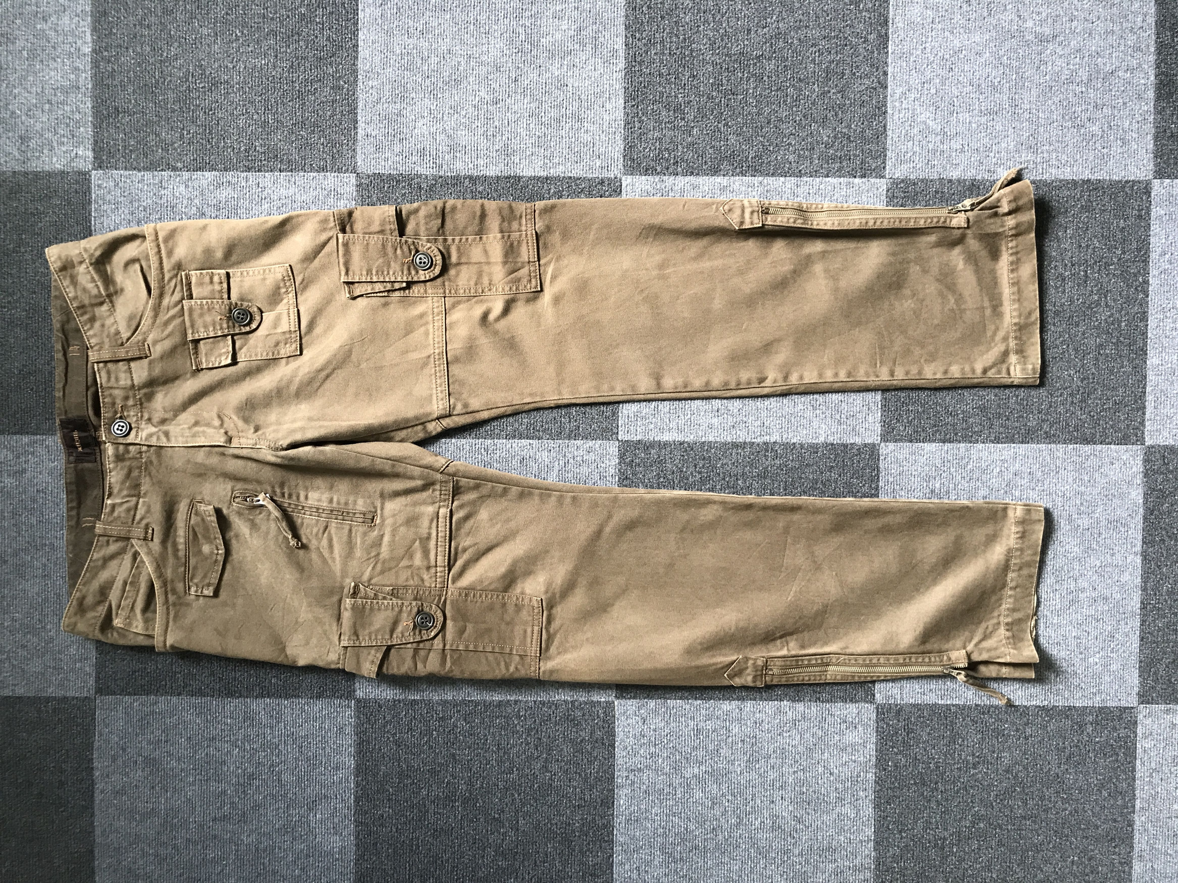 image of Military Cp111 Reuhl Japan Tactical Pockets Ankle Zipper Cargo Pant in Brown, Men's (Size 34)