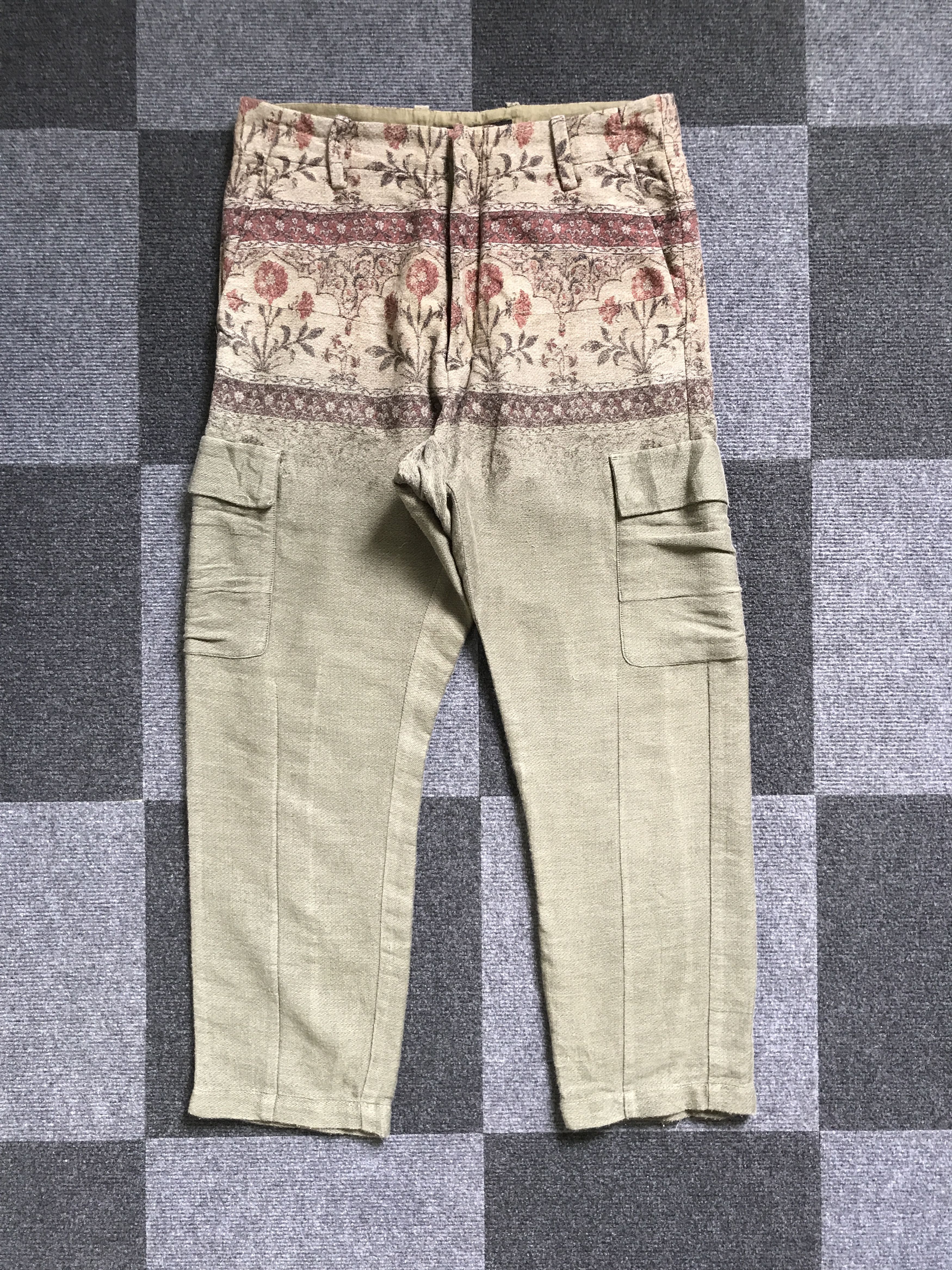 Designer CP112 TALKING ABOUT THE ABSTRACTION Artisanal Cargo Pant Size US 30 / EU 46 - 1 Thumbnail