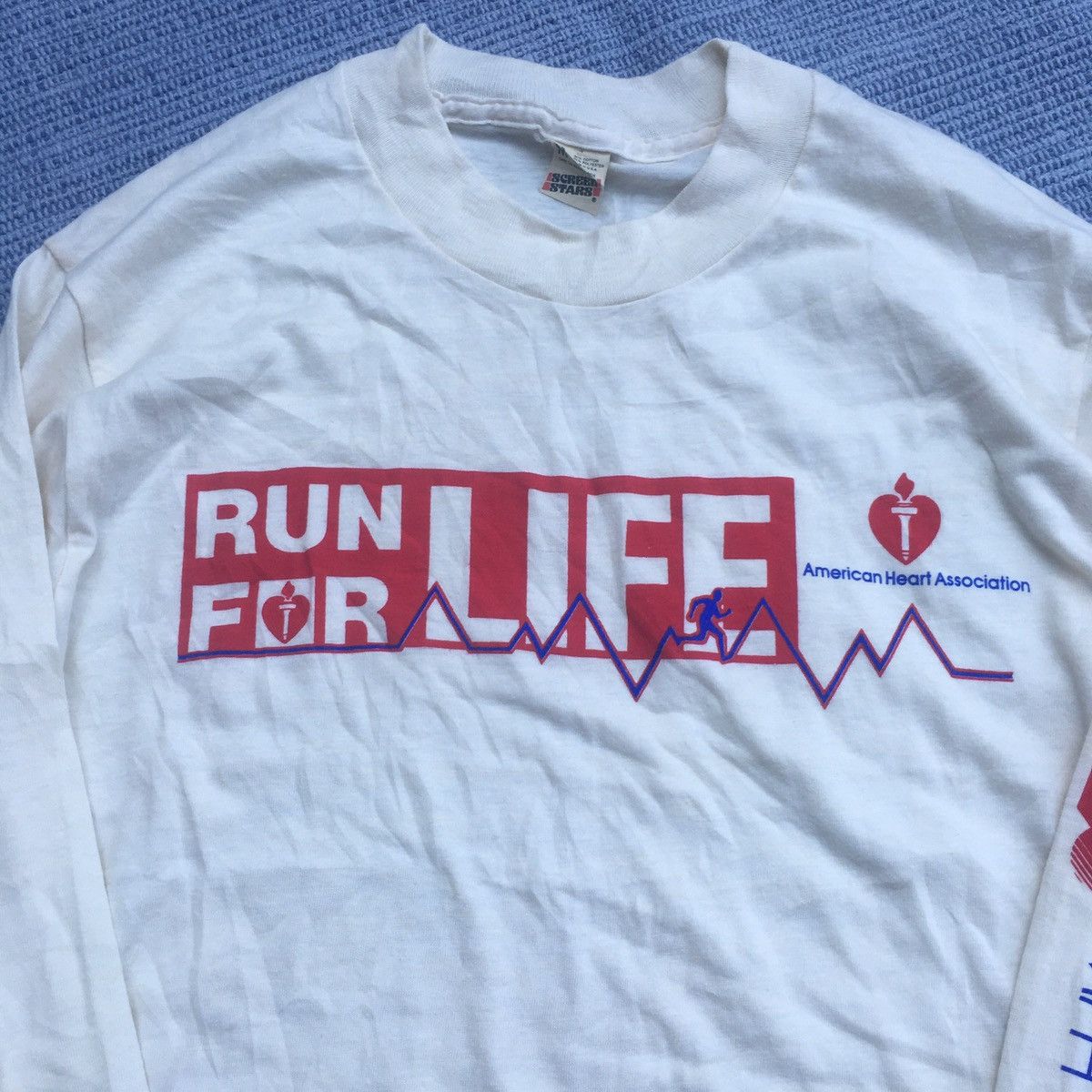 Vintage 80s american heart association ;Run for life tee Size US M / EU 48-50 / 2 - 4 Thumbnail