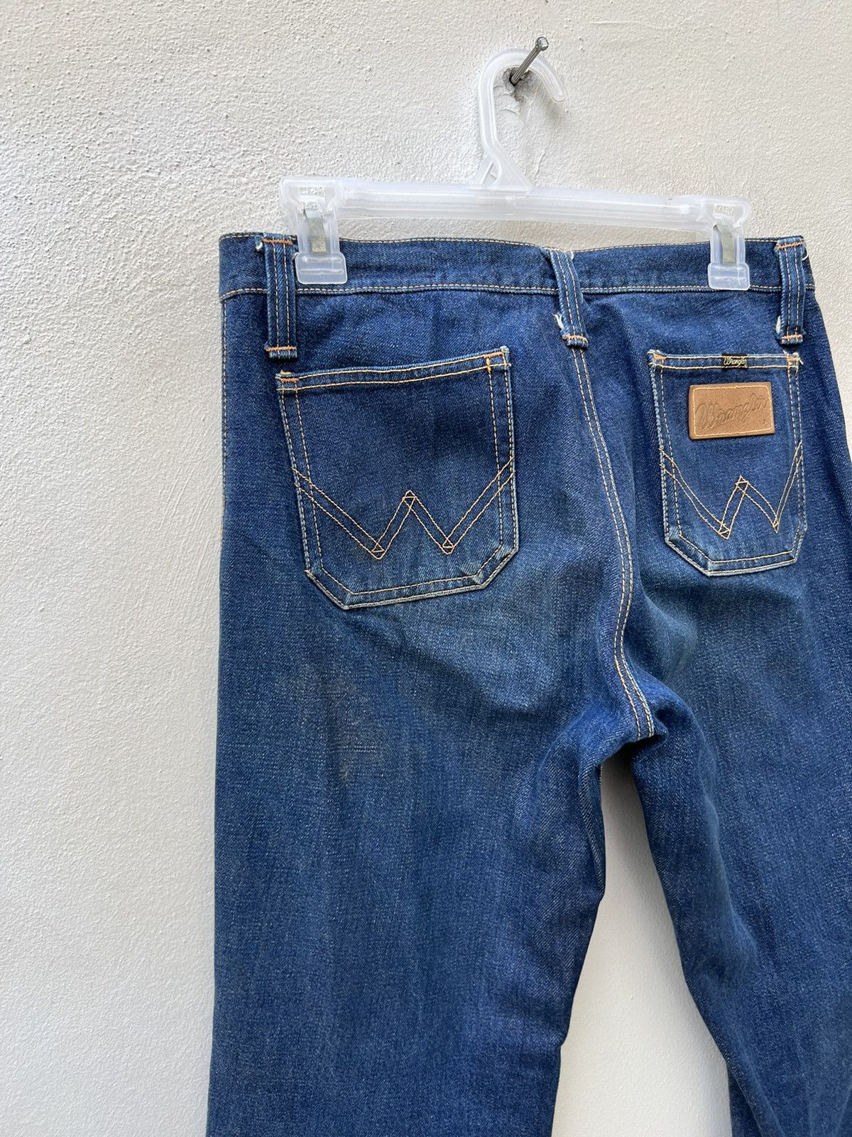 Vintage Vintage 70s Wrangler Blue Denim Cropped Super Flare Jeans Size US 29 - 13 Thumbnail