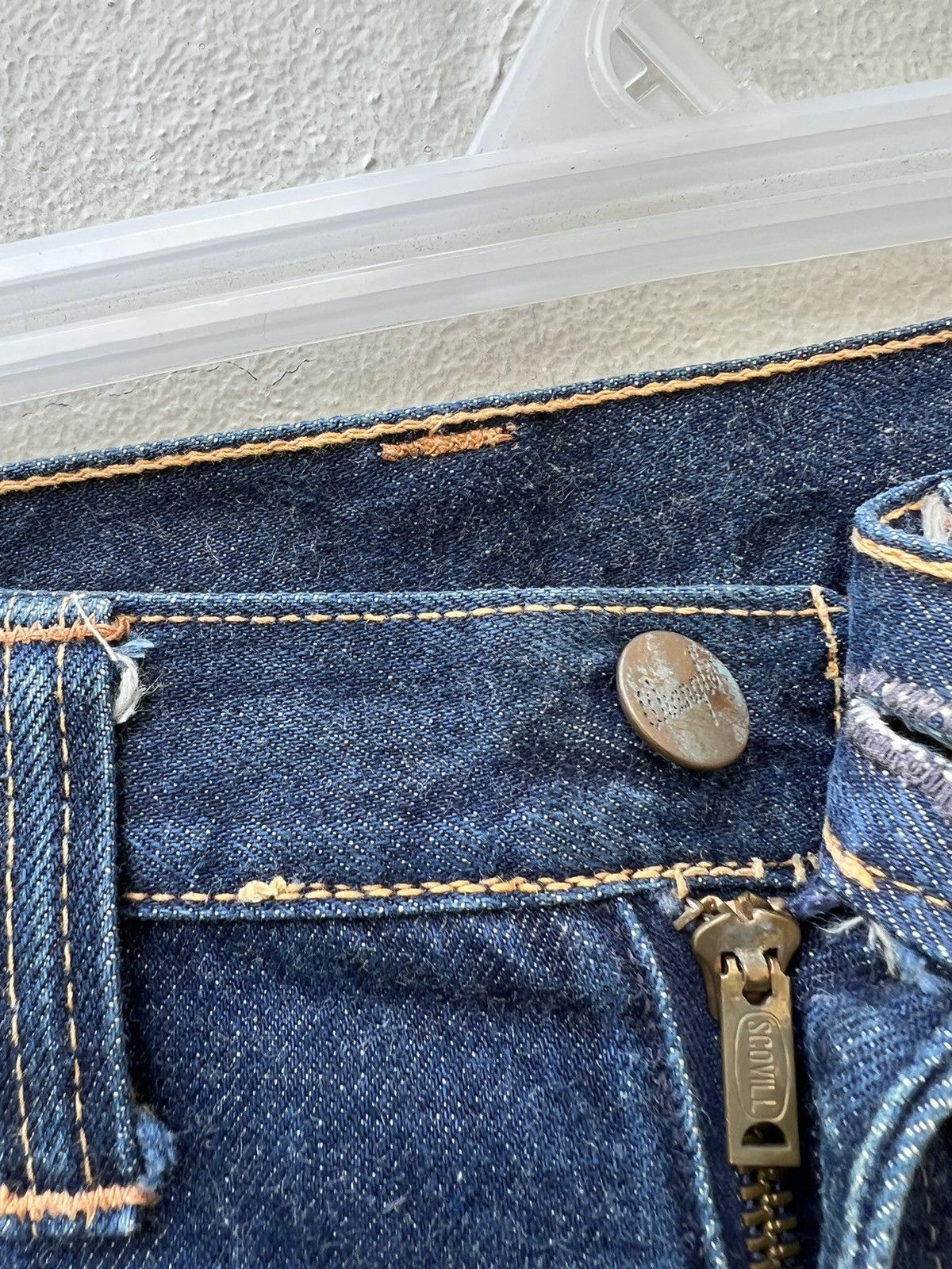 Vintage Vintage 70s Wrangler Blue Denim Cropped Super Flare Jeans Size US 29 - 5 Thumbnail