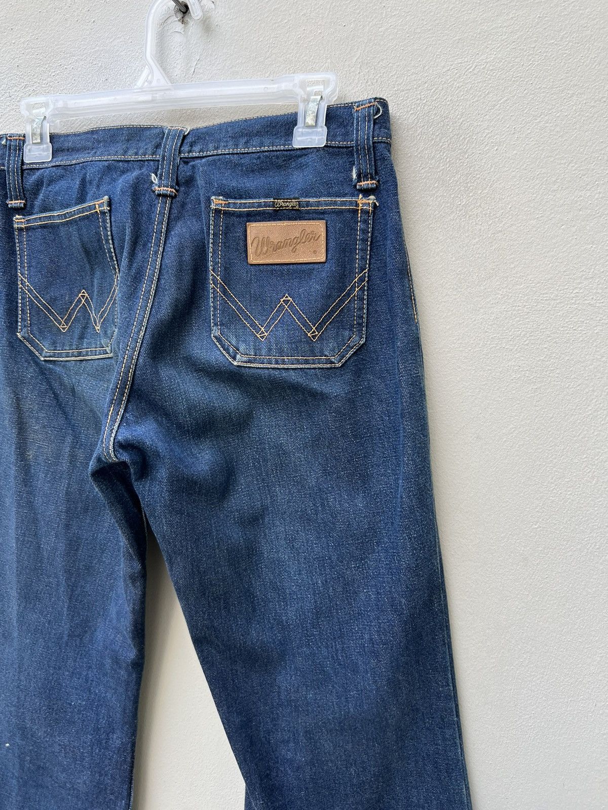 Vintage Vintage 70s Wrangler Blue Denim Cropped Super Flare Jeans Size US 29 - 15 Thumbnail