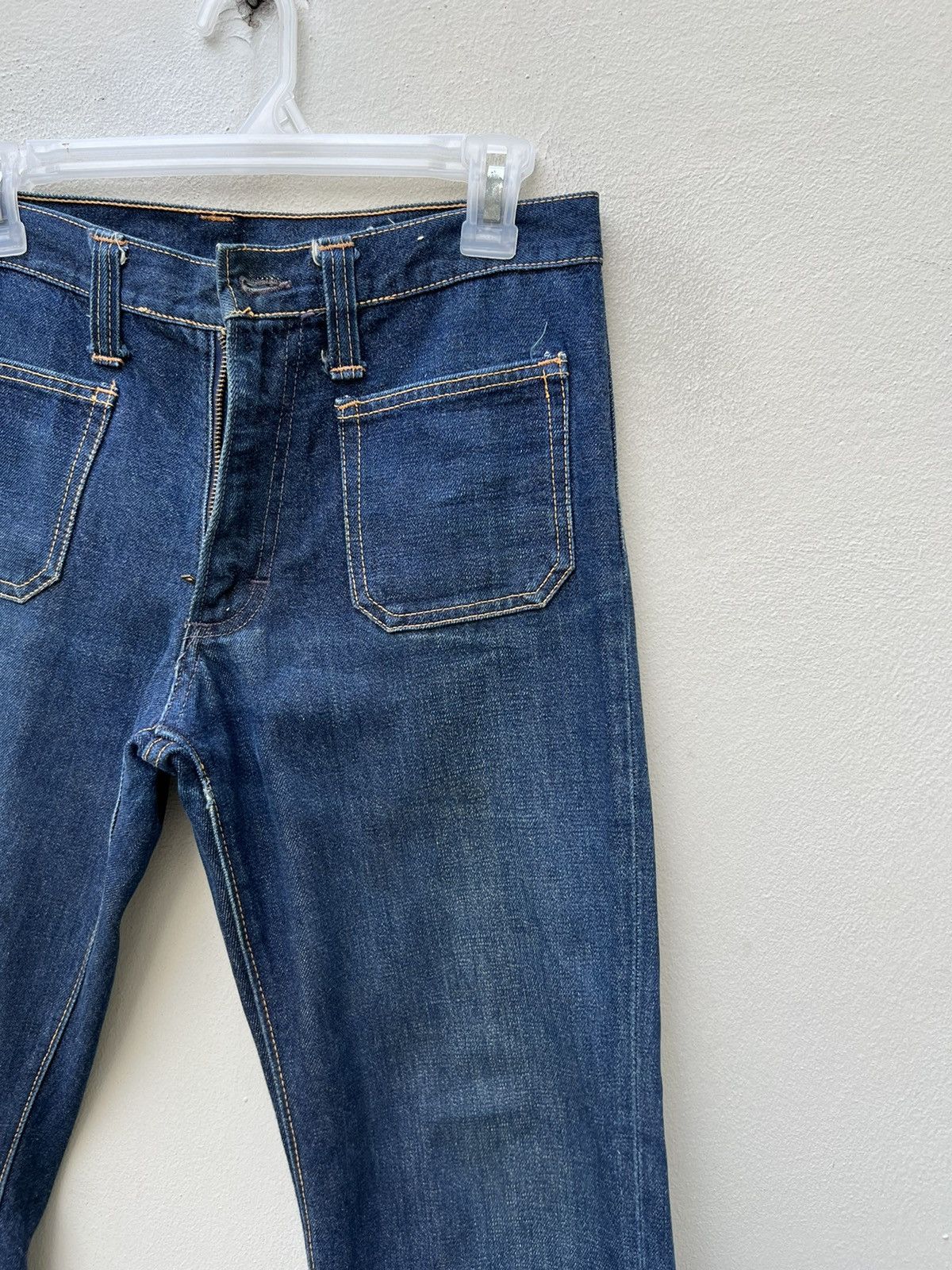 Vintage Vintage 70s Wrangler Blue Denim Cropped Super Flare Jeans Size US 29 - 9 Thumbnail