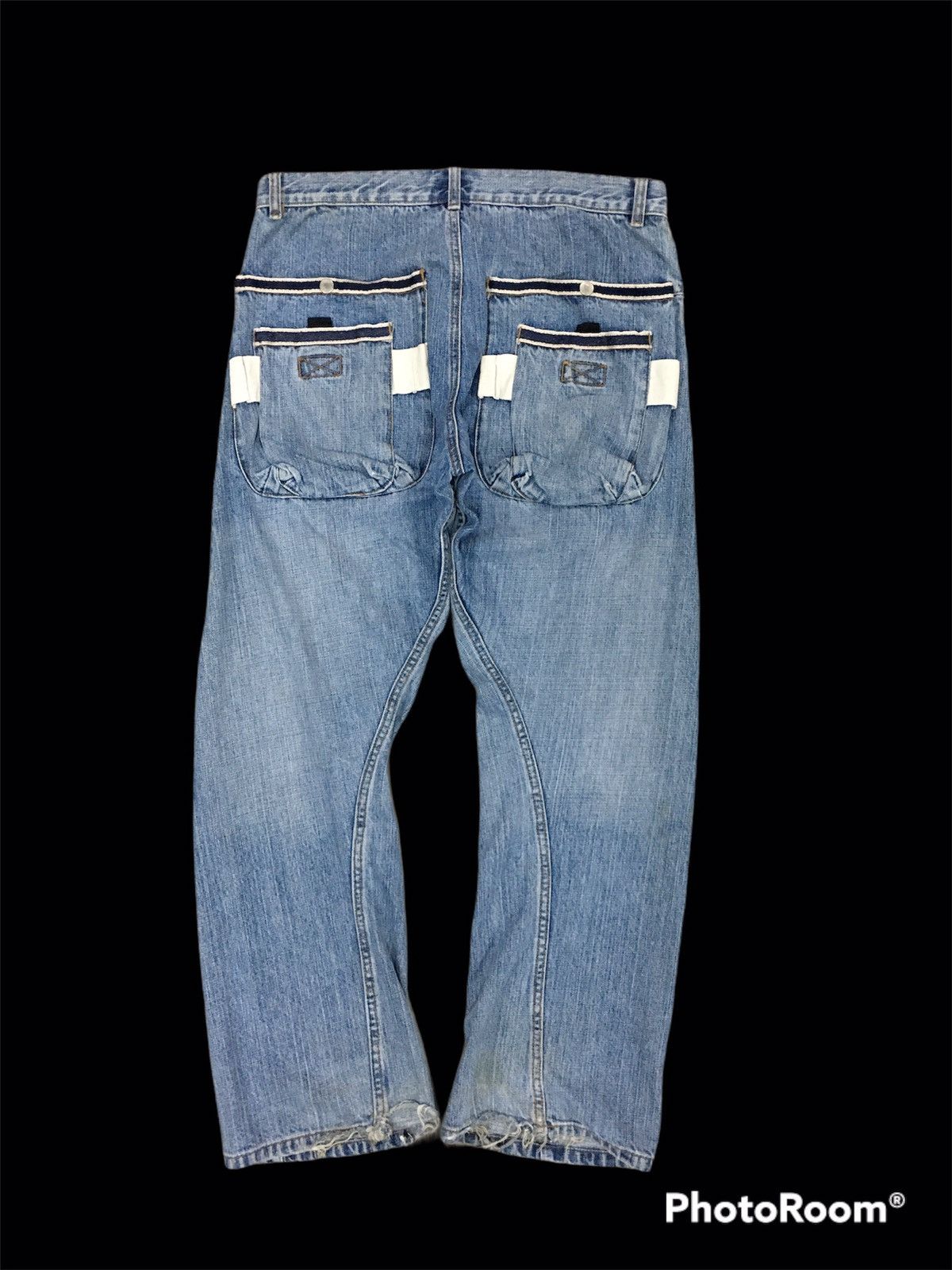 Japanese Brand 🔥RARE🔥JapanBrand Blue Faded Single Pocket Salvage Denim Size US 34 / EU 50 - 5 Thumbnail