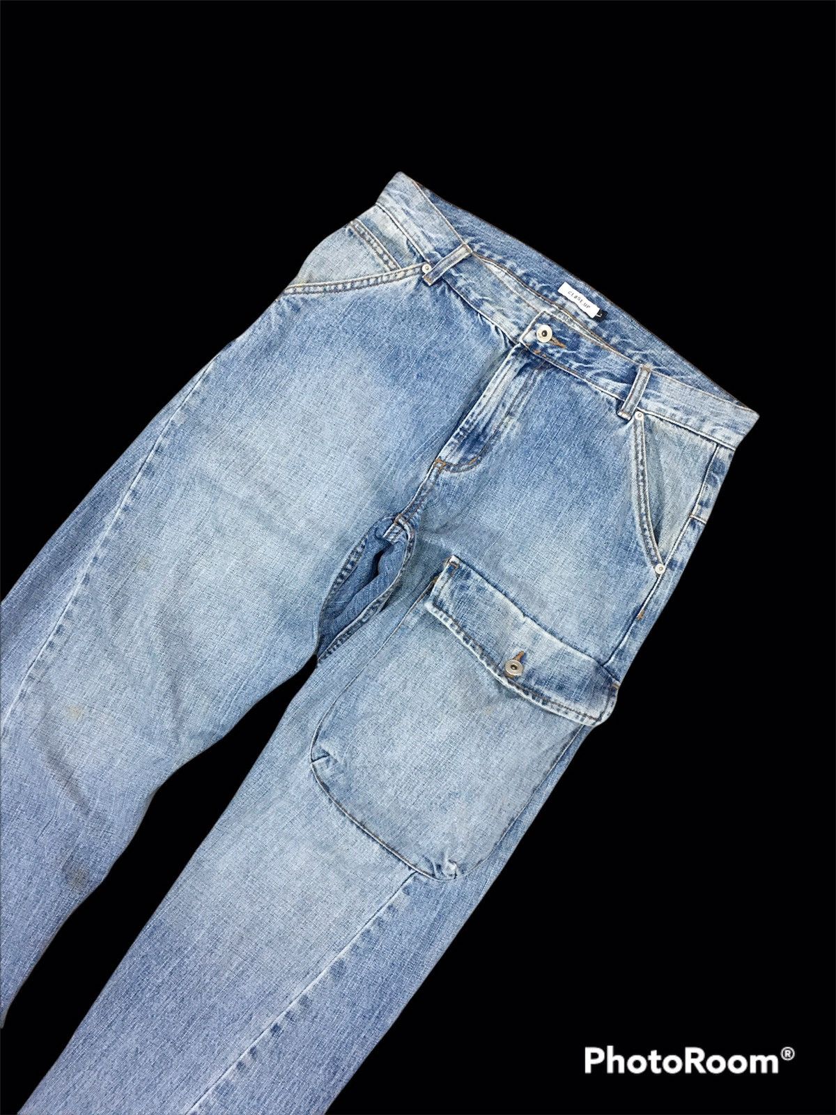 Japanese Brand 🔥RARE🔥JapanBrand Blue Faded Single Pocket Salvage Denim Size US 34 / EU 50 - 3 Thumbnail