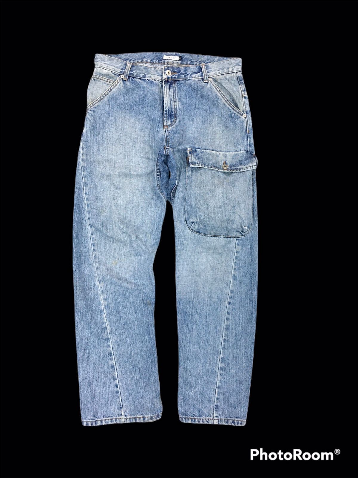 Japanese Brand 🔥RARE🔥JapanBrand Blue Faded Single Pocket Salvage Denim Size US 34 / EU 50 - 1 Thumbnail