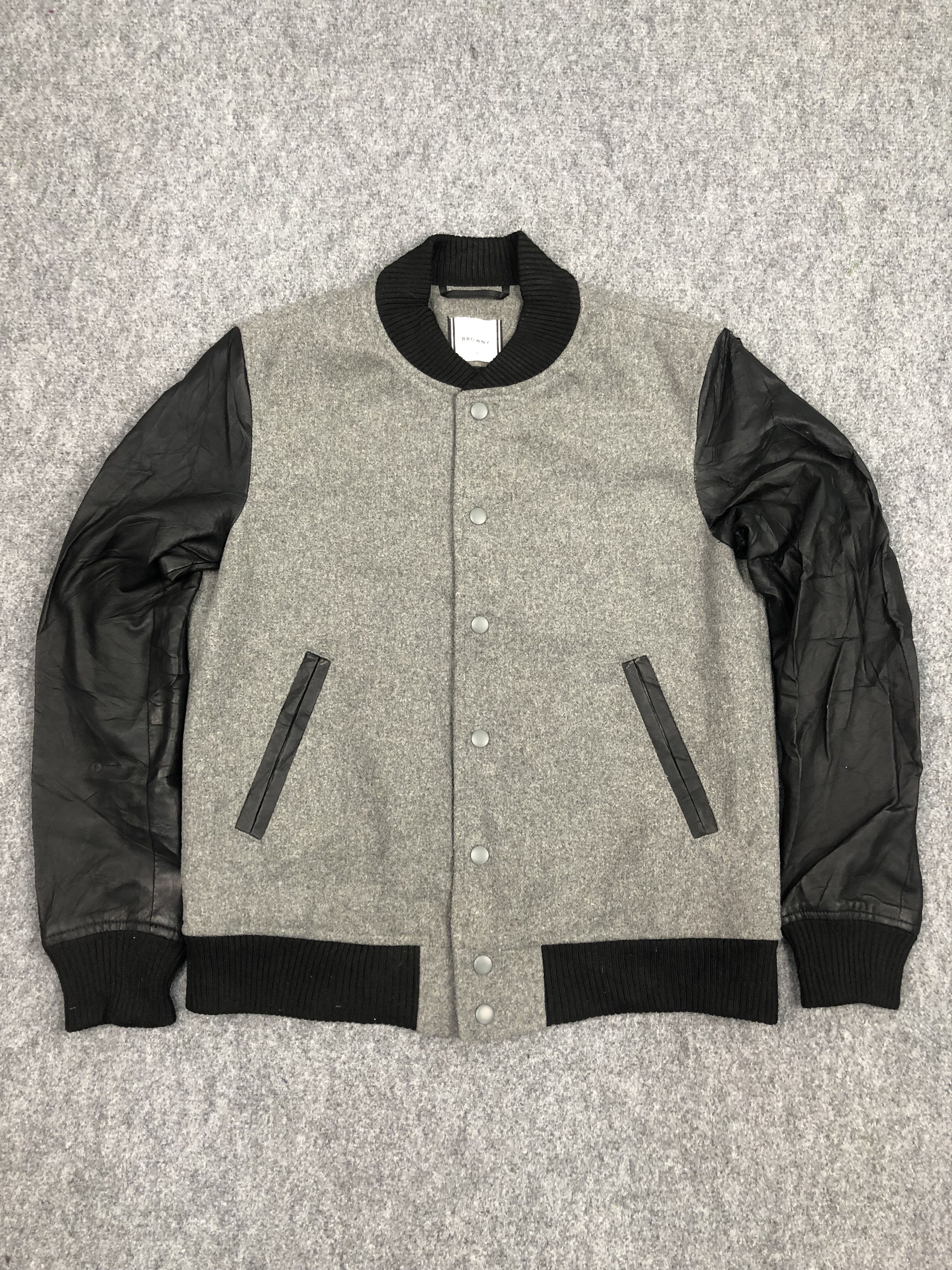 image of Browny Varsity Jacket in Grey, Men's (Size Medium)