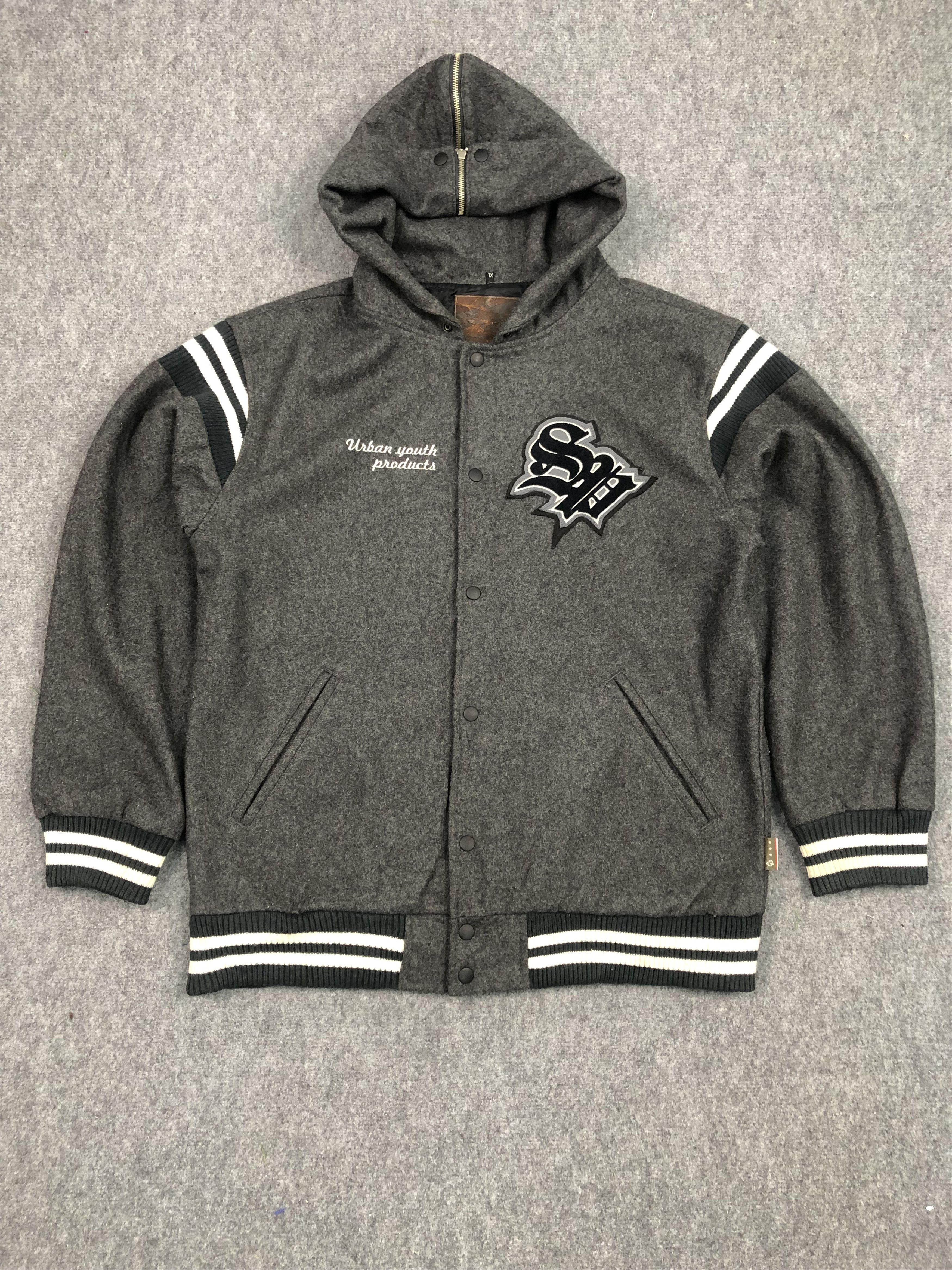 image of Mlb x Varsity Jacket Vintage 90's United Superior Varsity Jacket Grey, Men's (Size XL)