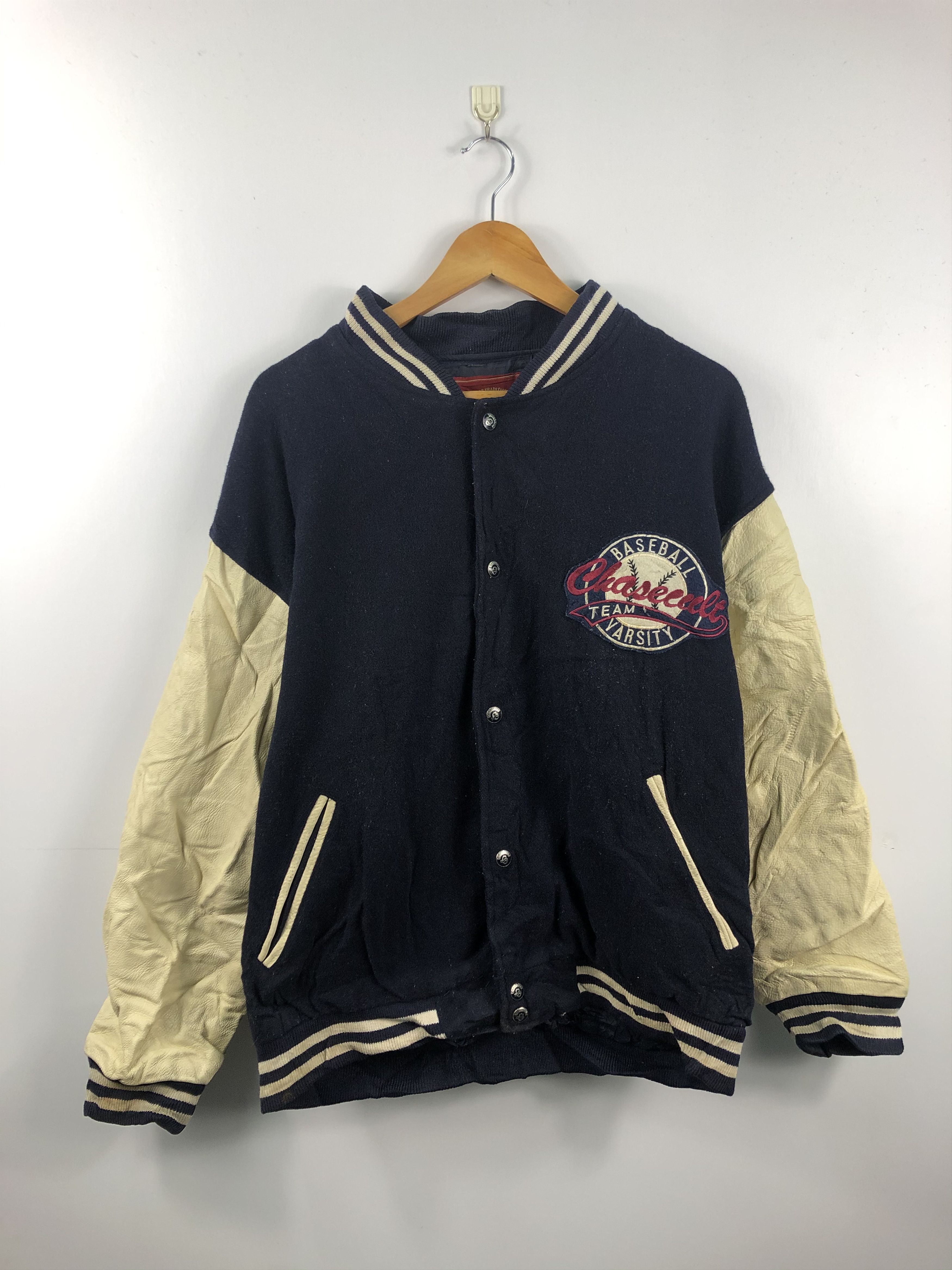 Vintage Vintage 90s Softball Varsity Jacket Leather Sleeve V0013 Size US L / EU 52-54 / 3 - 1 Thumbnail