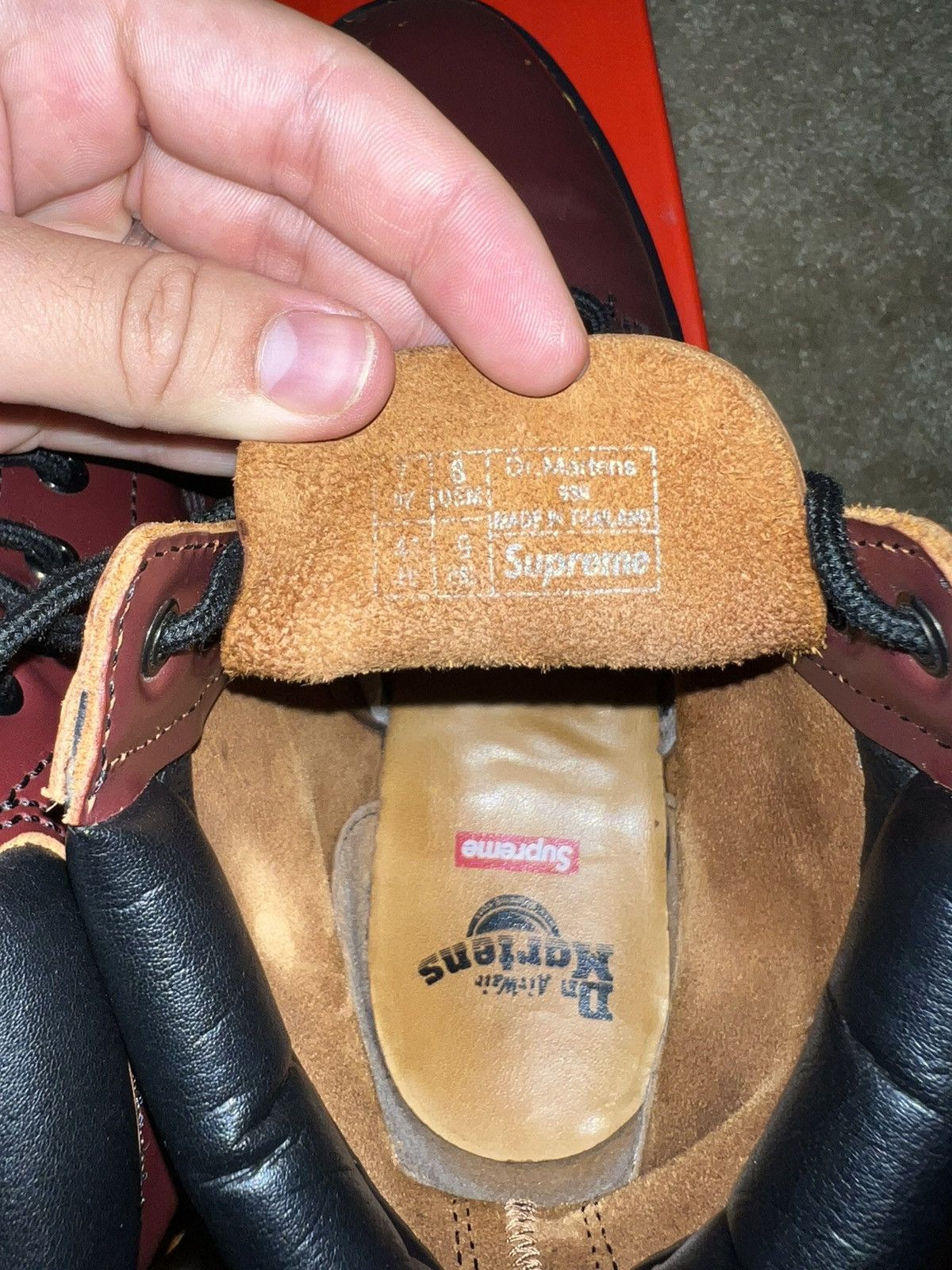 Dr. Martens × Supreme Dr. Martens Supreme 2015 6 Eye Oxblood Sz 8 Size US 8 / EU 41 - 3 Thumbnail