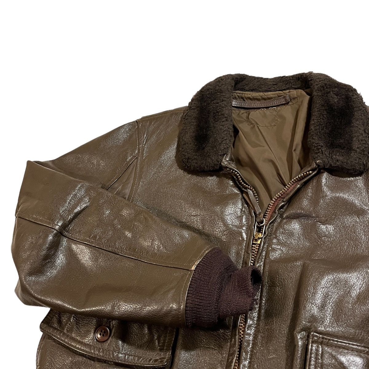Other 70’s Leather G1 USN Flight Bomber Jacket Size US M / EU 48-50 / 2 - 2 Thumbnail