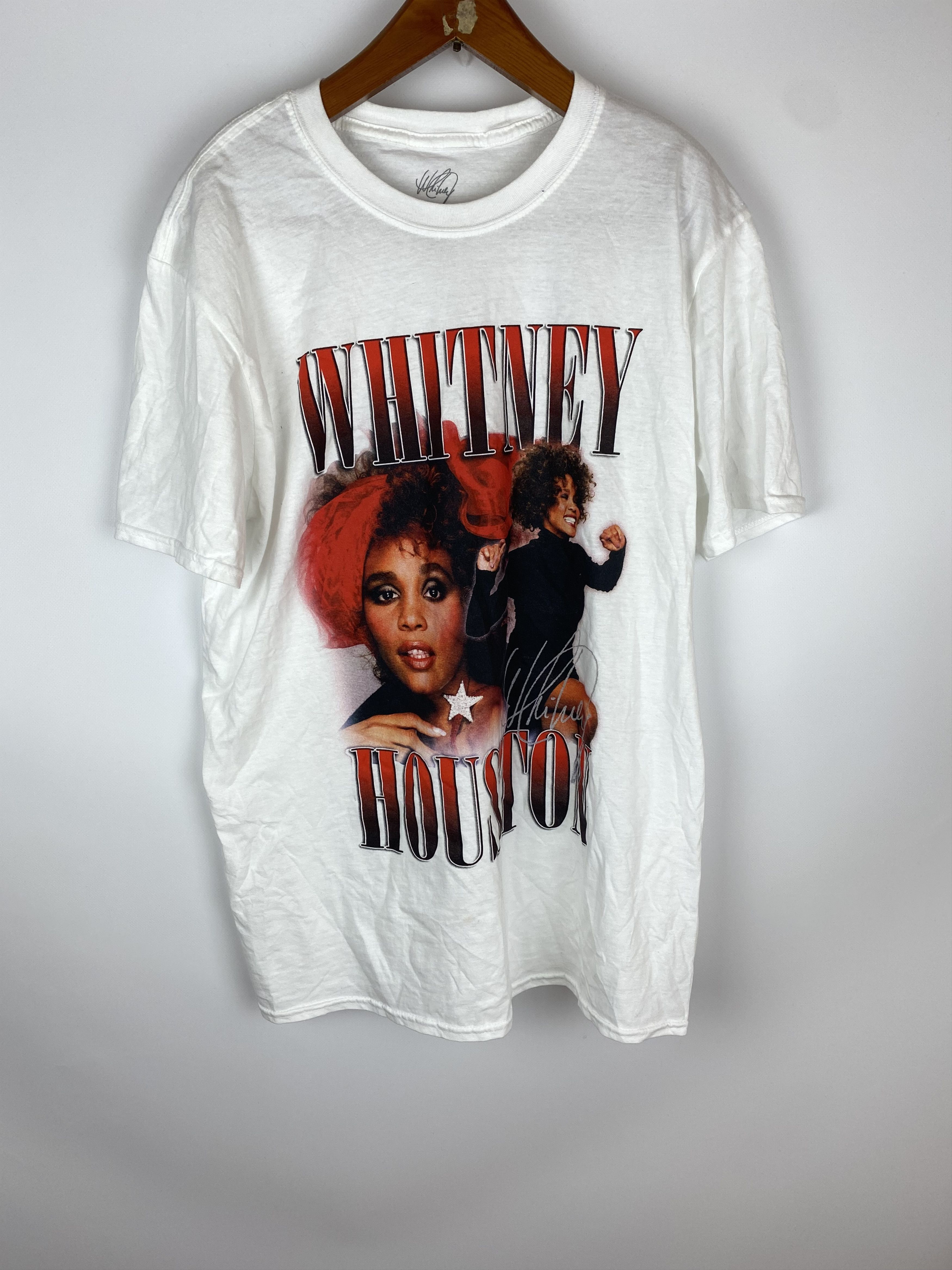 Whitney Houston Singer Icon 90s Look - Camisetas De Manga Corta Para Adultos, Jaspeado Grafito