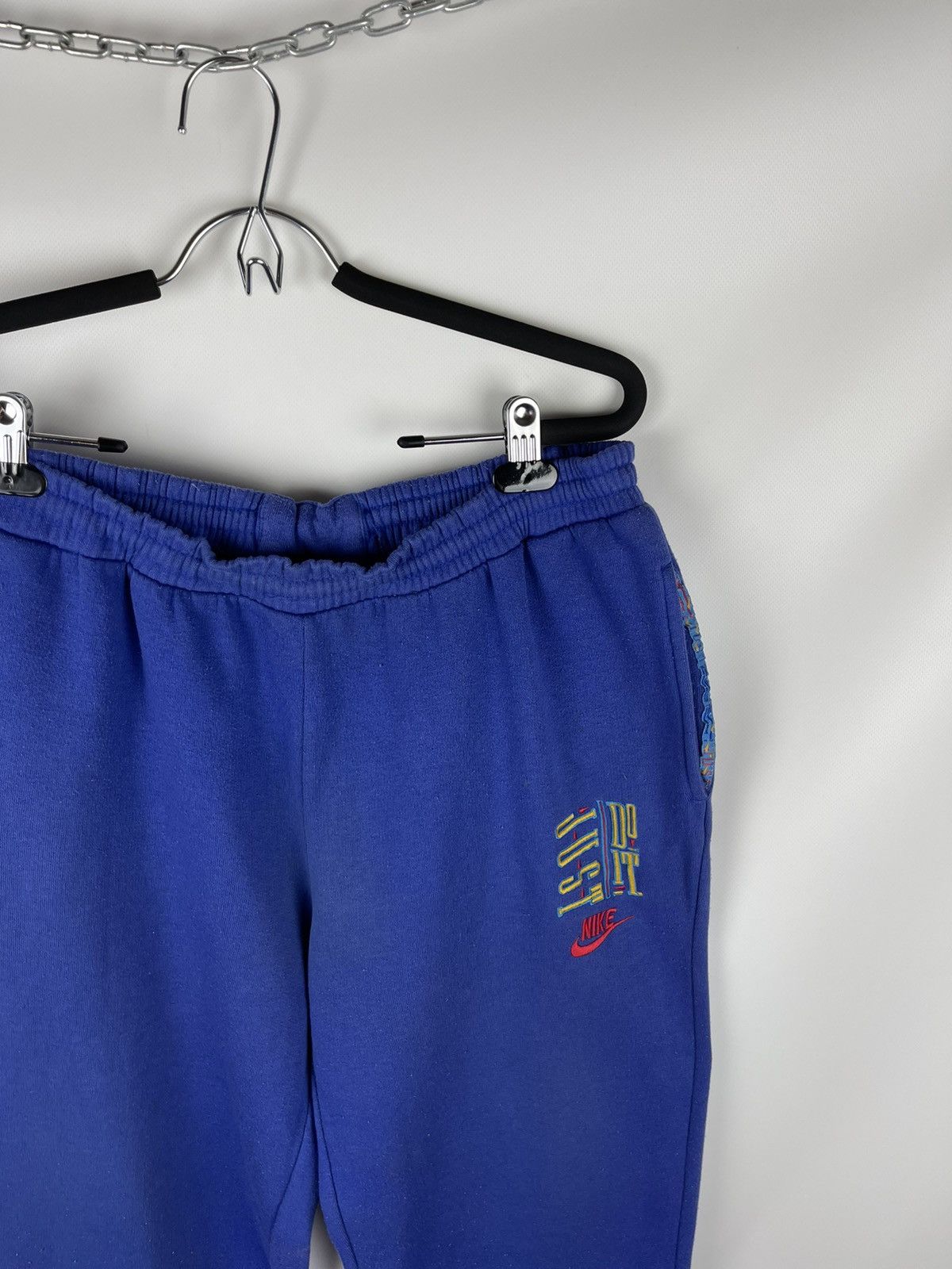 Nike Nike just do it vintage 80s 90s blue embroidered sweat pant Size US 32 / EU 48 - 5 Thumbnail
