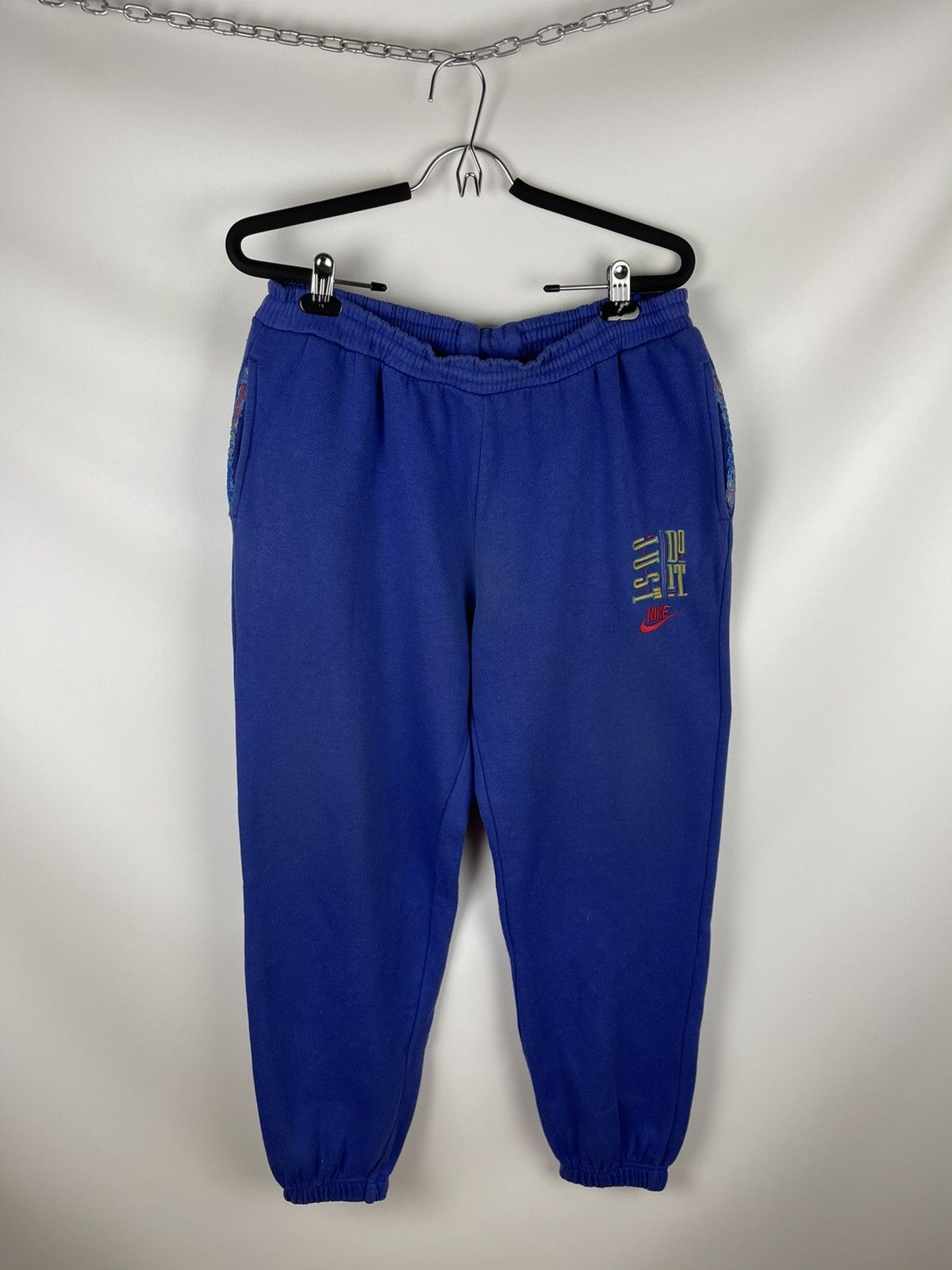 Nike Nike just do it vintage 80s 90s blue embroidered sweat pant Size US 32 / EU 48 - 1 Thumbnail