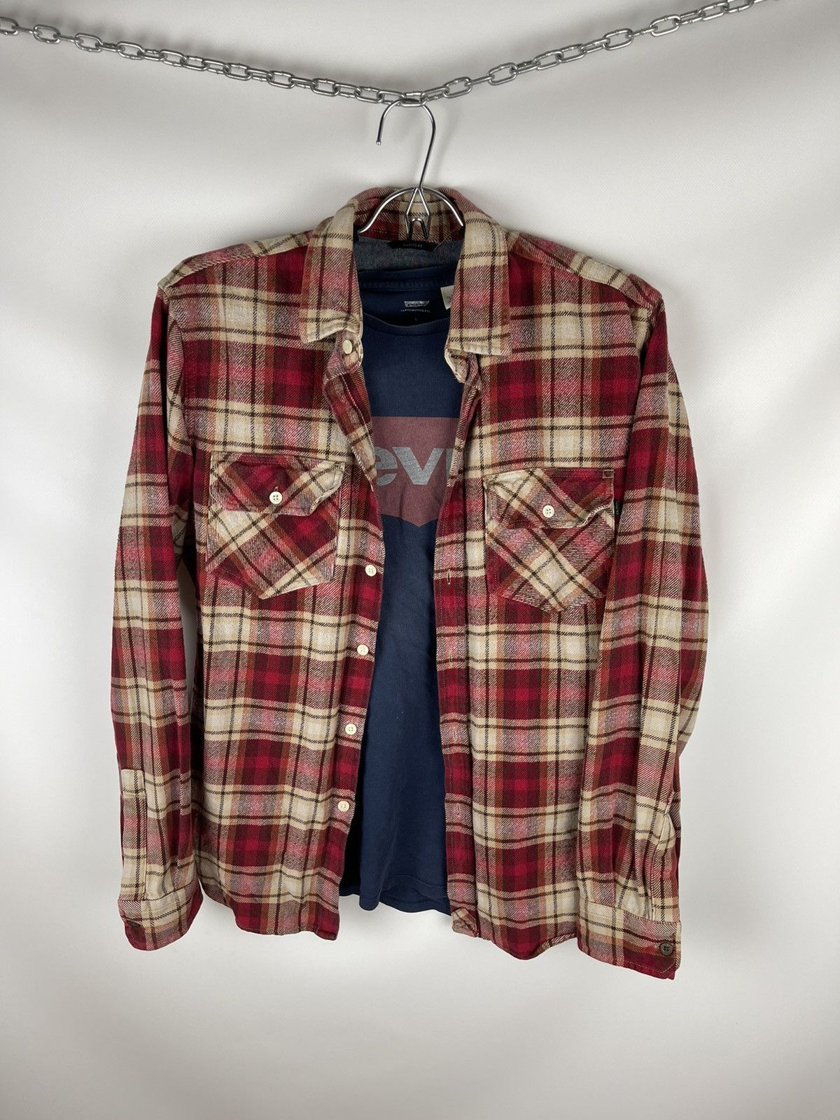 Flannel J.C. Rags vintage flannel checkered travis Scott style shir Size US M / EU 48-50 / 2 - 1 Thumbnail