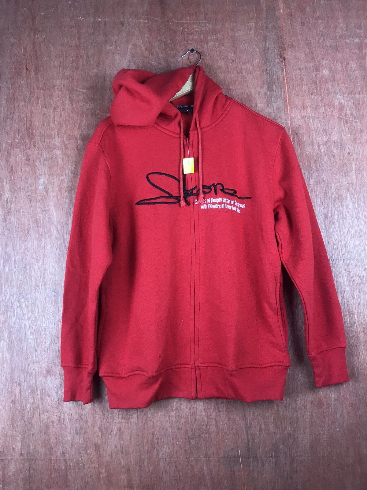 Japanese Brand DLL Skkone red hoodie Sweater #2725 Size US M / EU 48-50 / 2 - 1 Thumbnail
