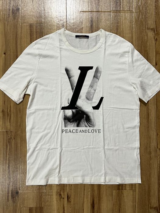 Louis Vuitton Louis Vuitton Peace and Love White T Shirts