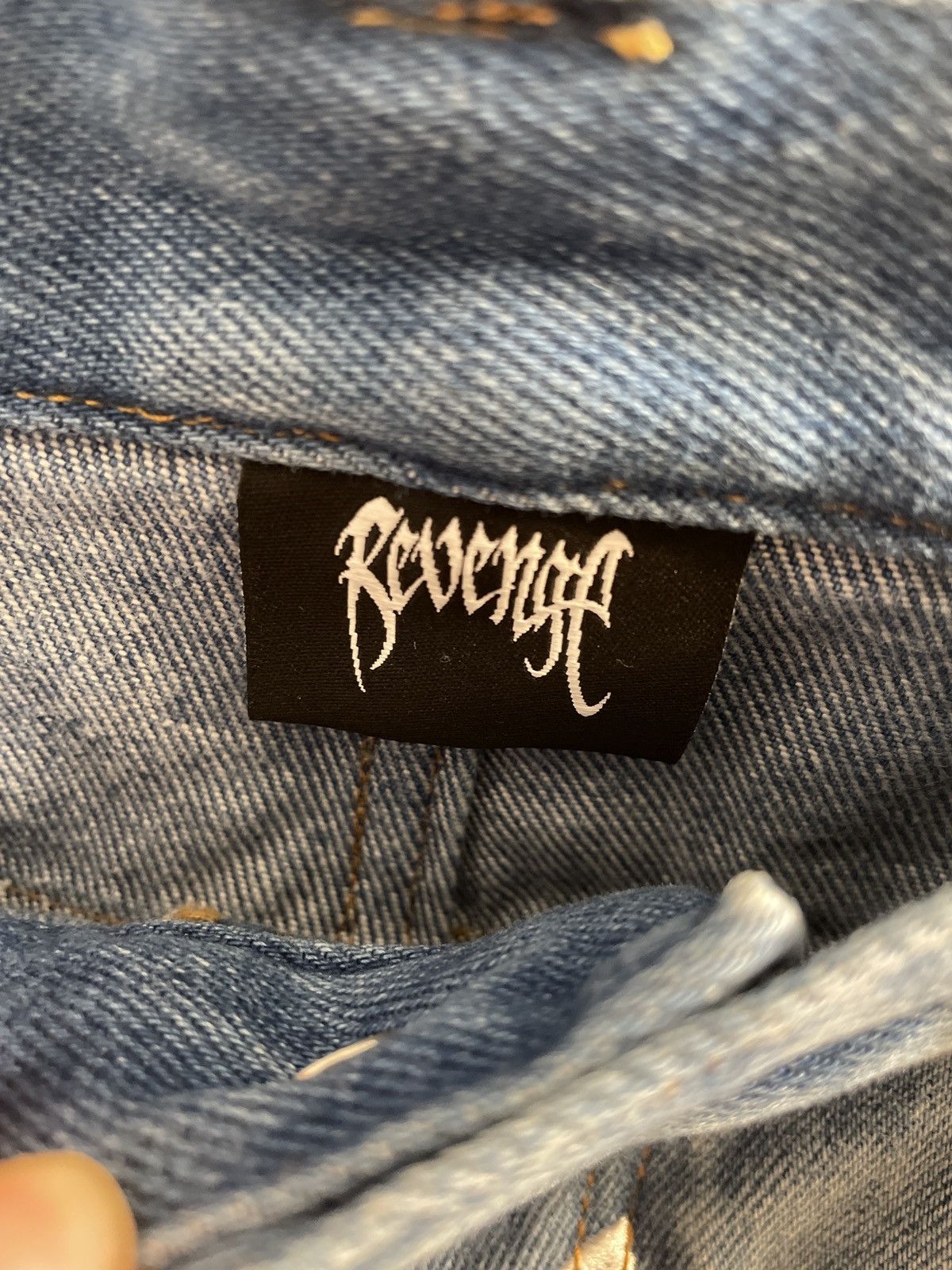Revenge Revenge Embroidered Light Blue Jeans 👖 Size US 30 / EU 46 - 4 Thumbnail