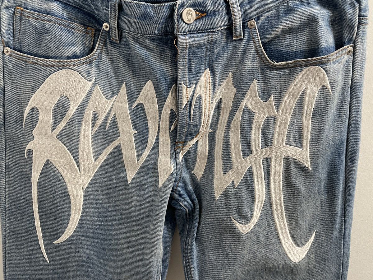 Revenge Revenge Embroidered Light Blue Jeans 👖 Size US 30 / EU 46 - 3 Thumbnail