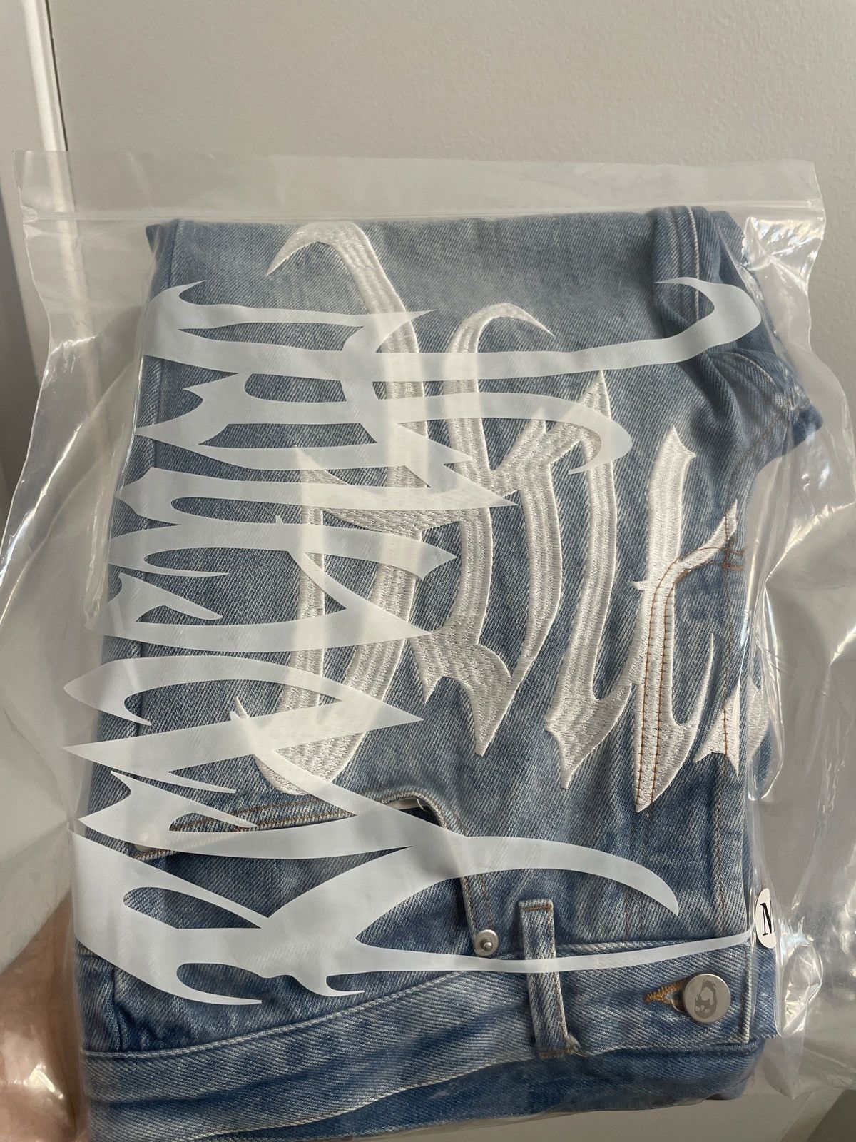 Revenge Revenge Embroidered Light Blue Jeans 👖 Size US 30 / EU 46 - 1 Thumbnail