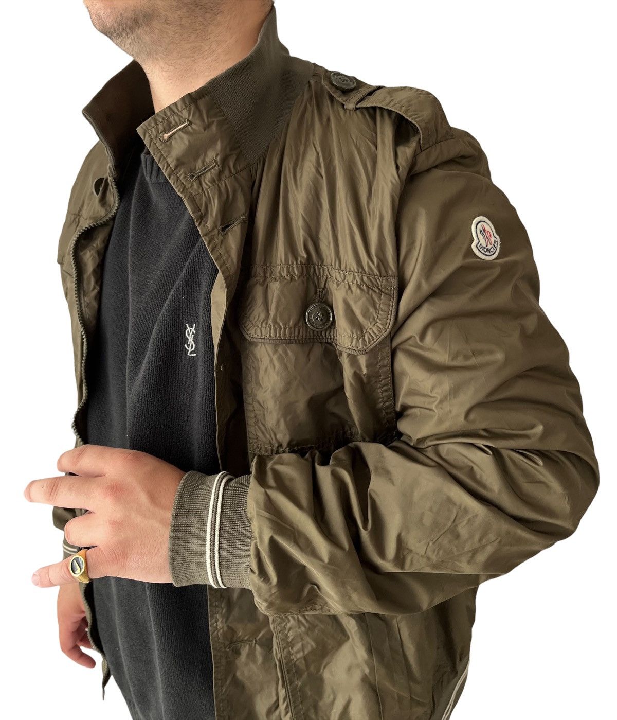 Moncler Moncler DELONIX GIUBBOTTO jacket Olive Green Size (6) XL Size US XL / EU 56 / 4 - 9 Thumbnail