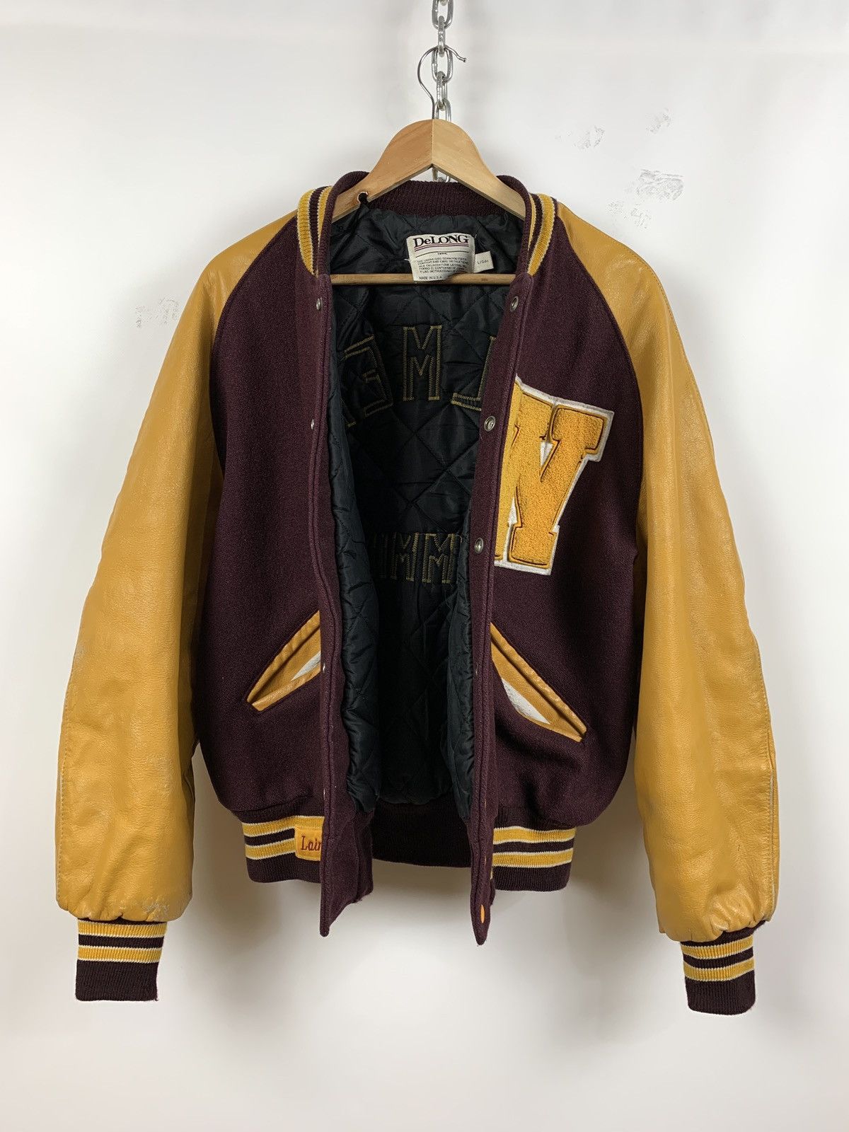Delong Vintage DeLong Varsity Jacket Made In USA Size US L / EU 52-54 / 3 - 3 Thumbnail