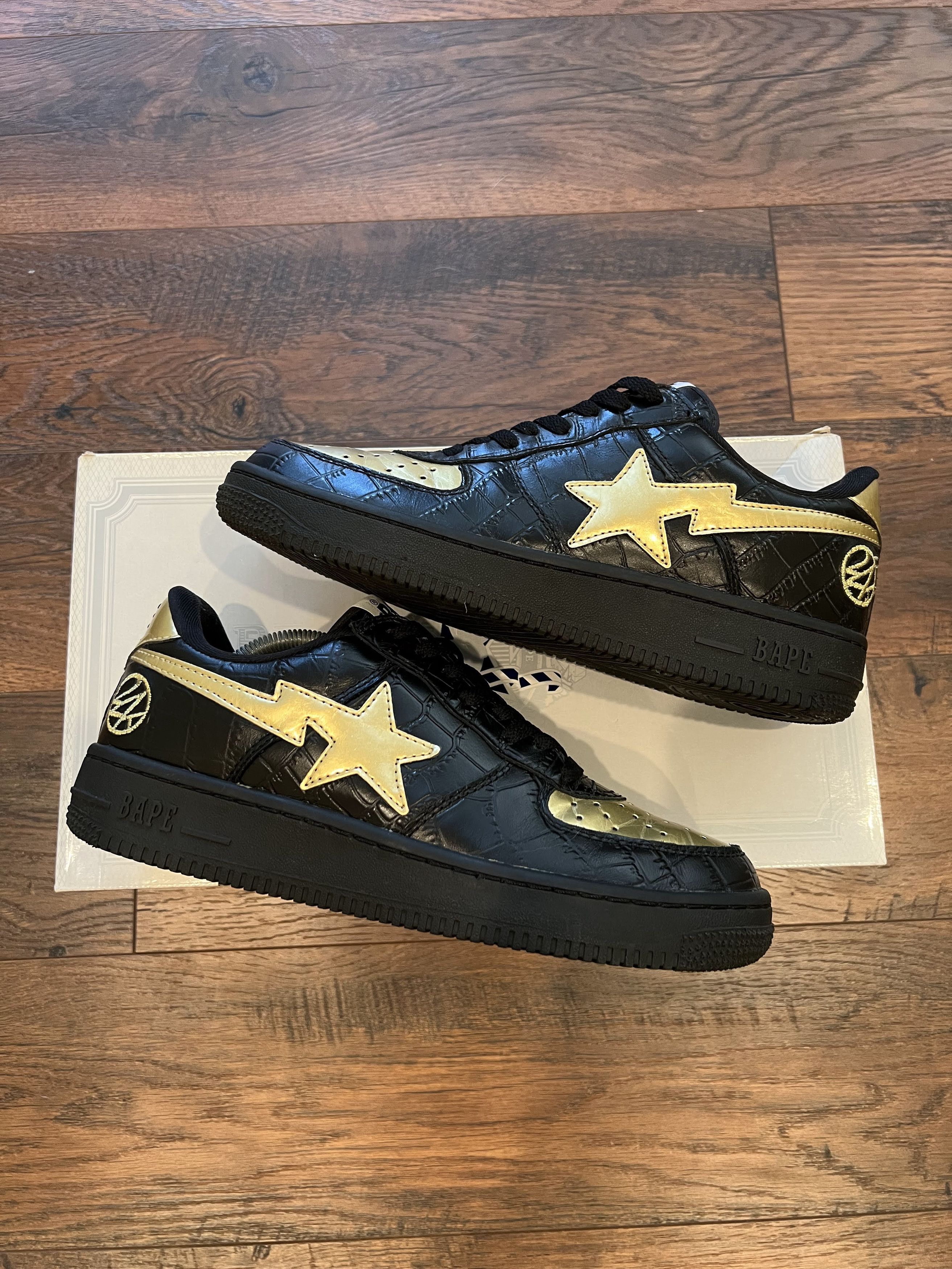 Bape bape 24 karats bapesta sneakers Size US 9 / EU 42 - 1 Thumbnail