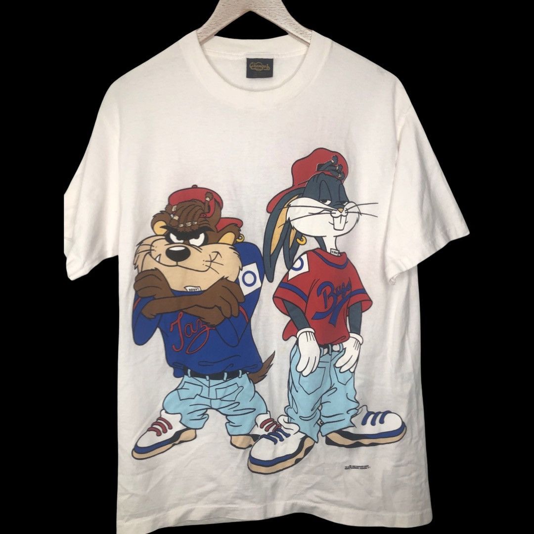 image of Cartoon Network x Vintage 1993 Looney Tunes Tee in White, Men's (Size Large)