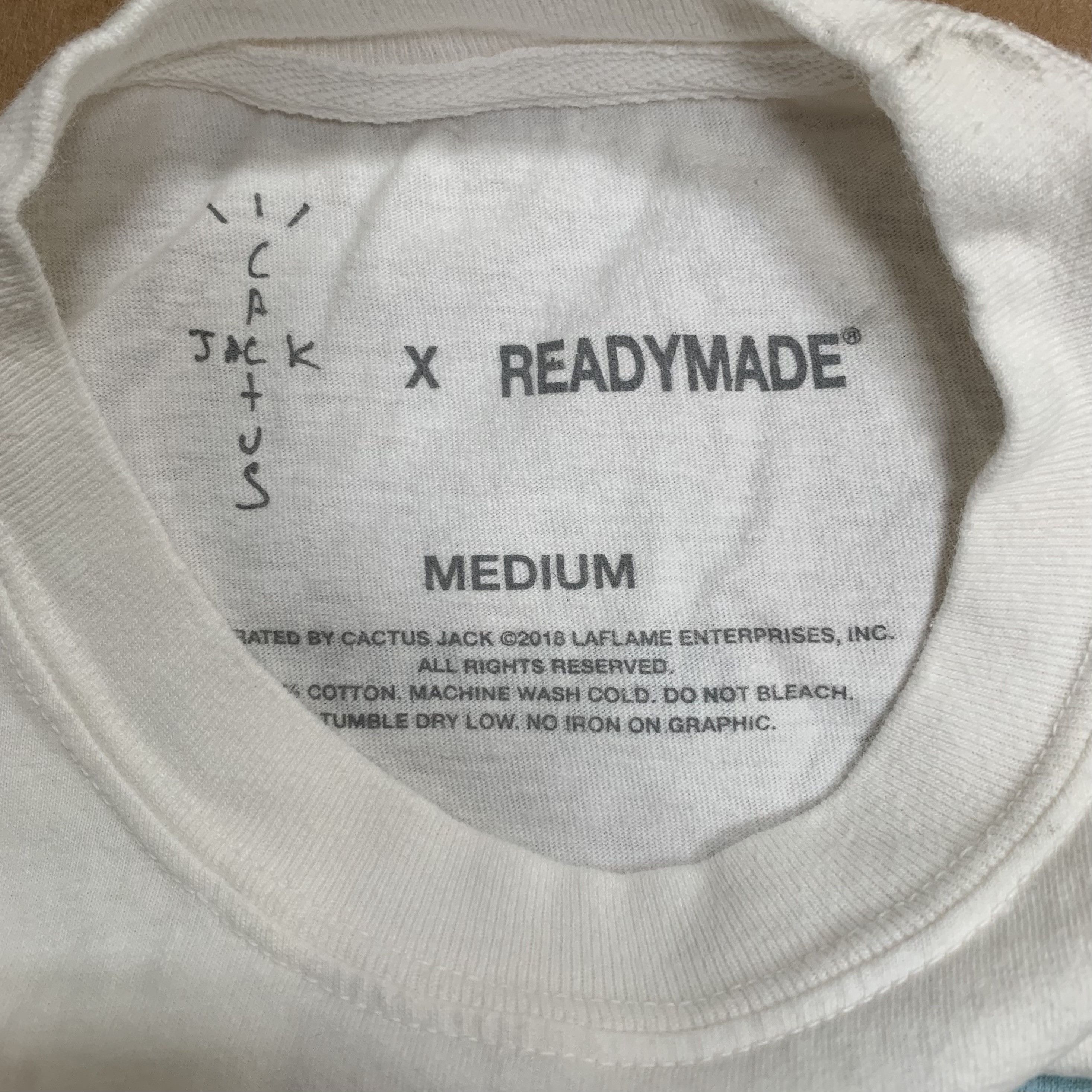Travis Scott TRAVIS SCOTT CACTUS JACK x Readymade Tee White Size US M / EU 48-50 / 2 - 3 Thumbnail