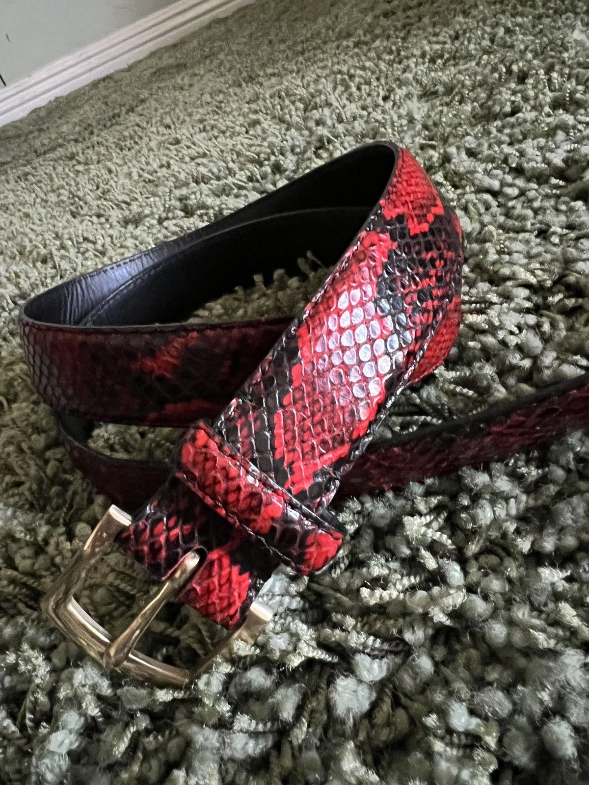 Tan Supreme Faux Snakeskin Belt Supreme Faux Snakeskin Belt Red