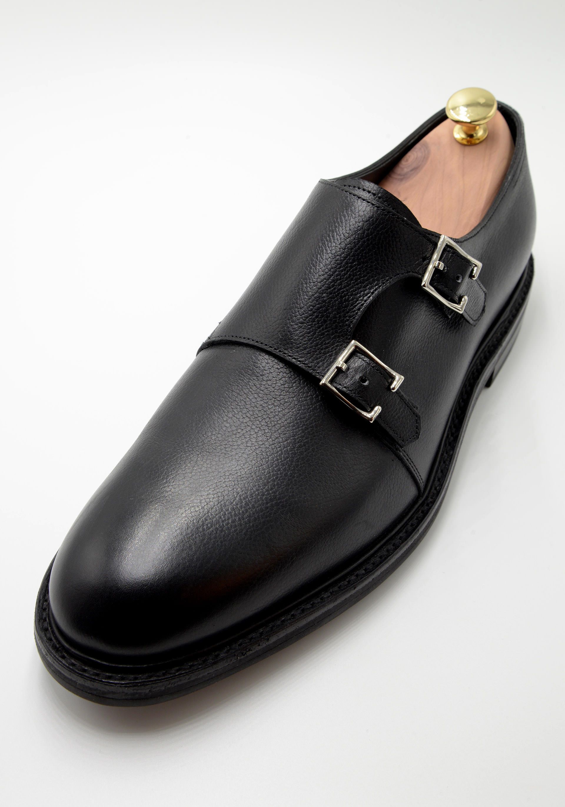 John Lobb Black Morval Full Grain Leather Double Monk Strap Shoes Grailed