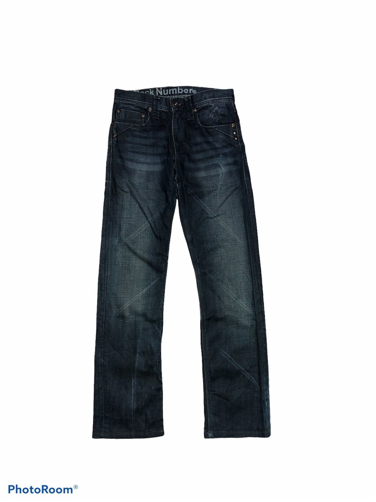 BACK NUMBER WASHED BLUE DENIM