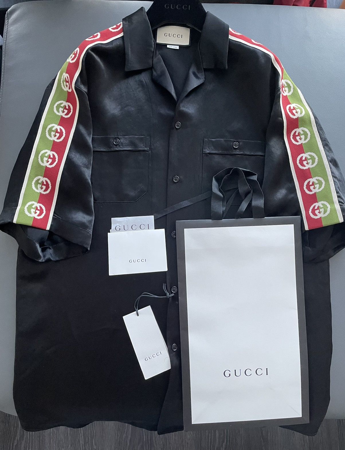 Gucci Limited Edition Rare Runway GG Logo Japanese Acetate Shirt Size US L / EU 52-54 / 3 - 12 Thumbnail