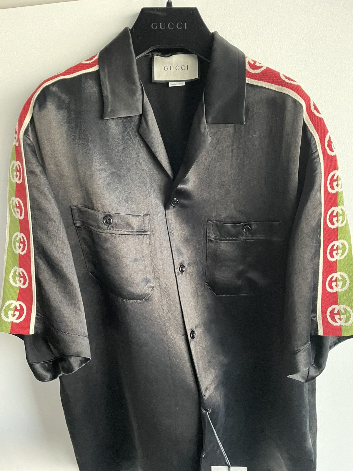 Gucci Limited Edition Rare Runway GG Logo Japanese Acetate Shirt Size US L / EU 52-54 / 3 - 24 Thumbnail