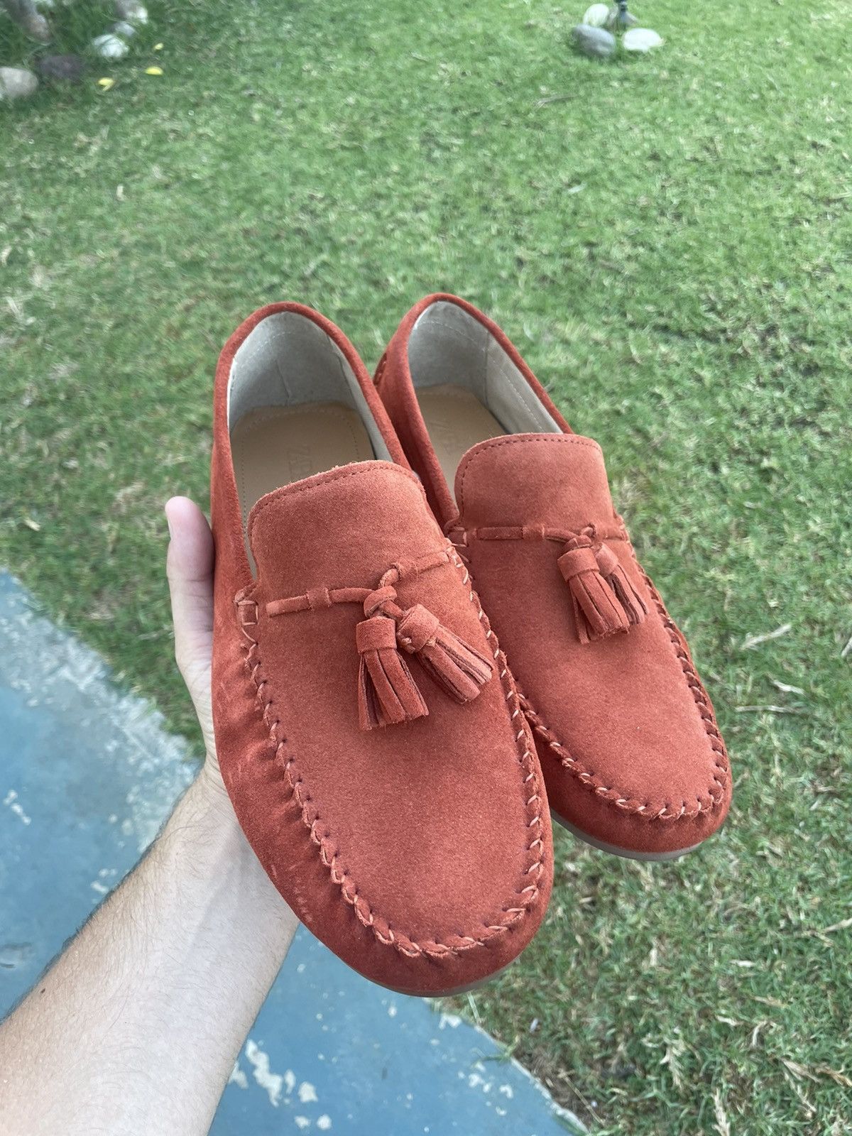 zara leather driving moccasins