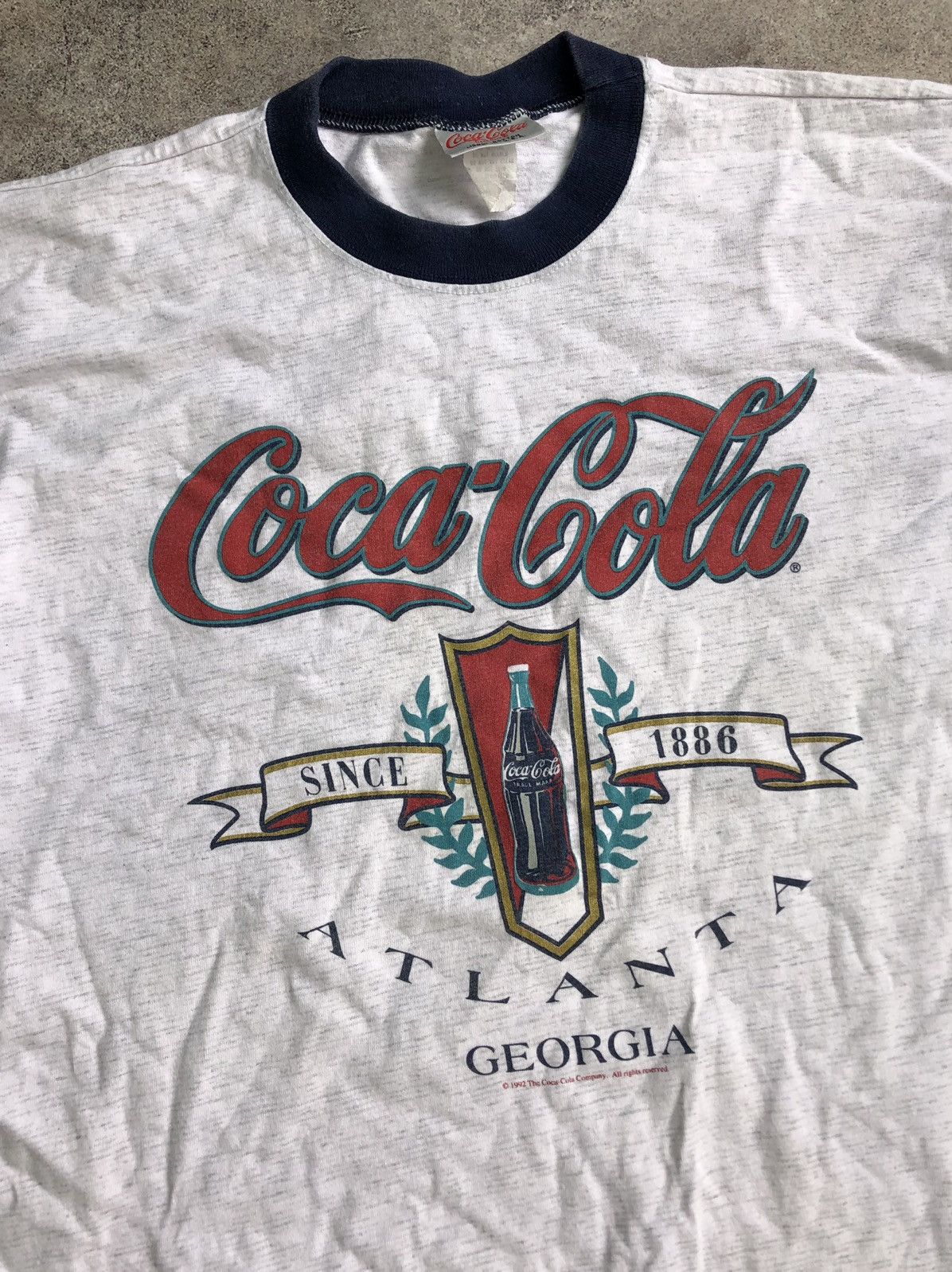 90'S ONEITA COCA-COLA Advertising T-shirt Men's XL Vintage cotton white type Vintage Second Hand