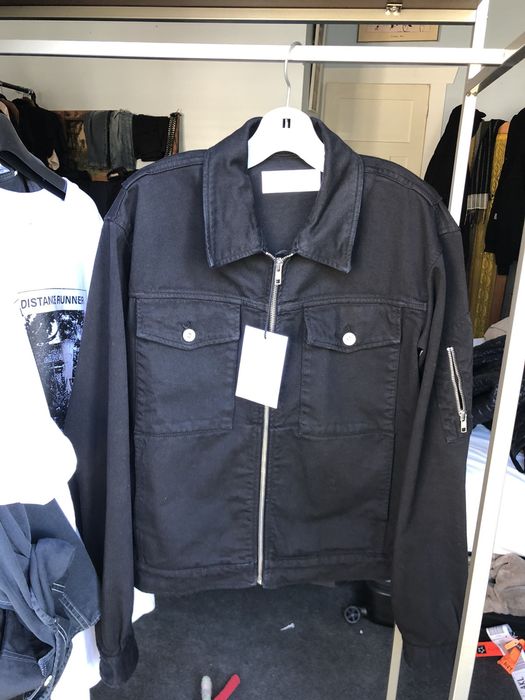 Random Identities Black denim zip jacket Grailed