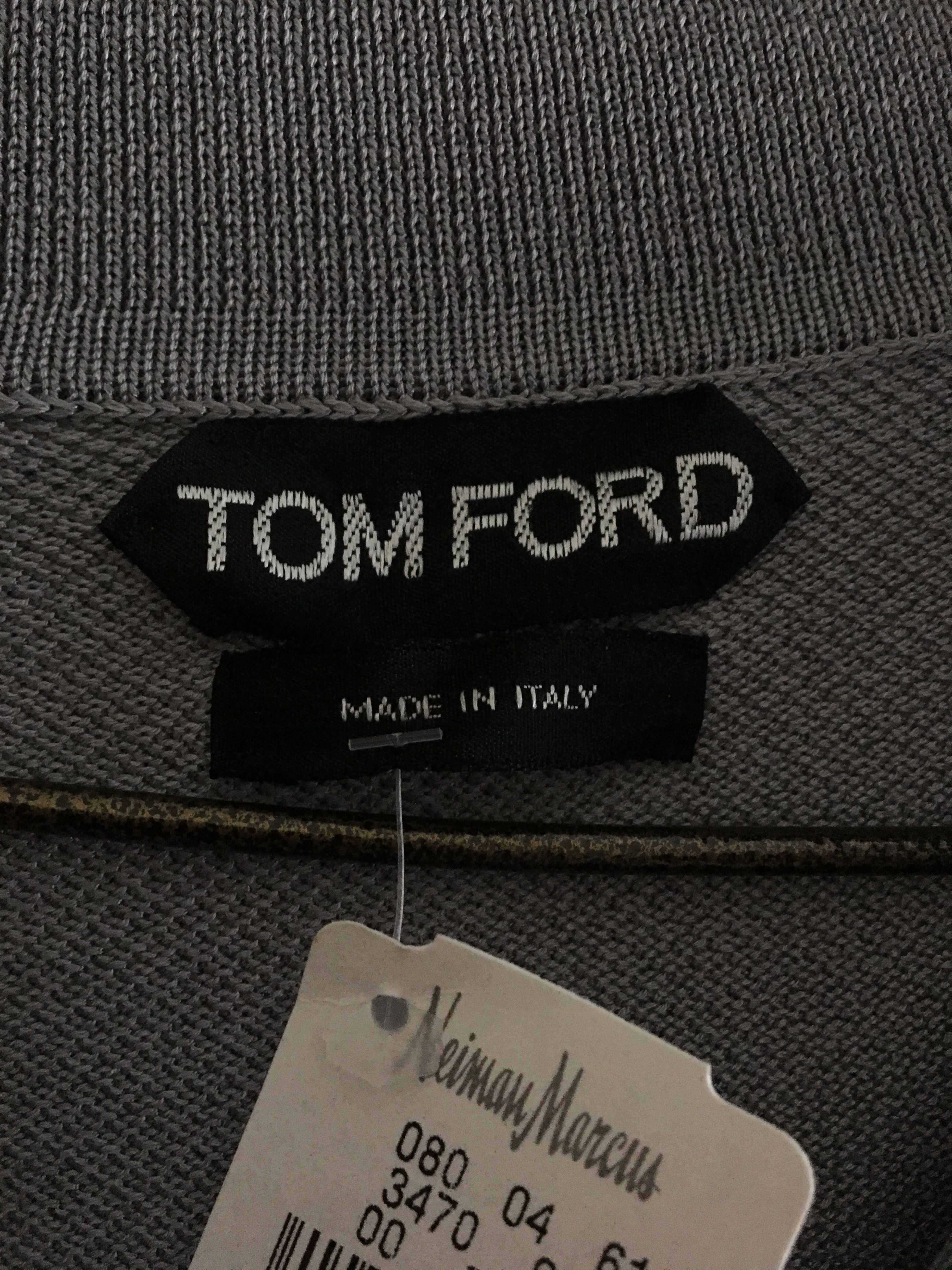 Tom Ford Tom Ford V- Neck Polo- Grey Size US L / EU 52-54 / 3 - 3 Thumbnail