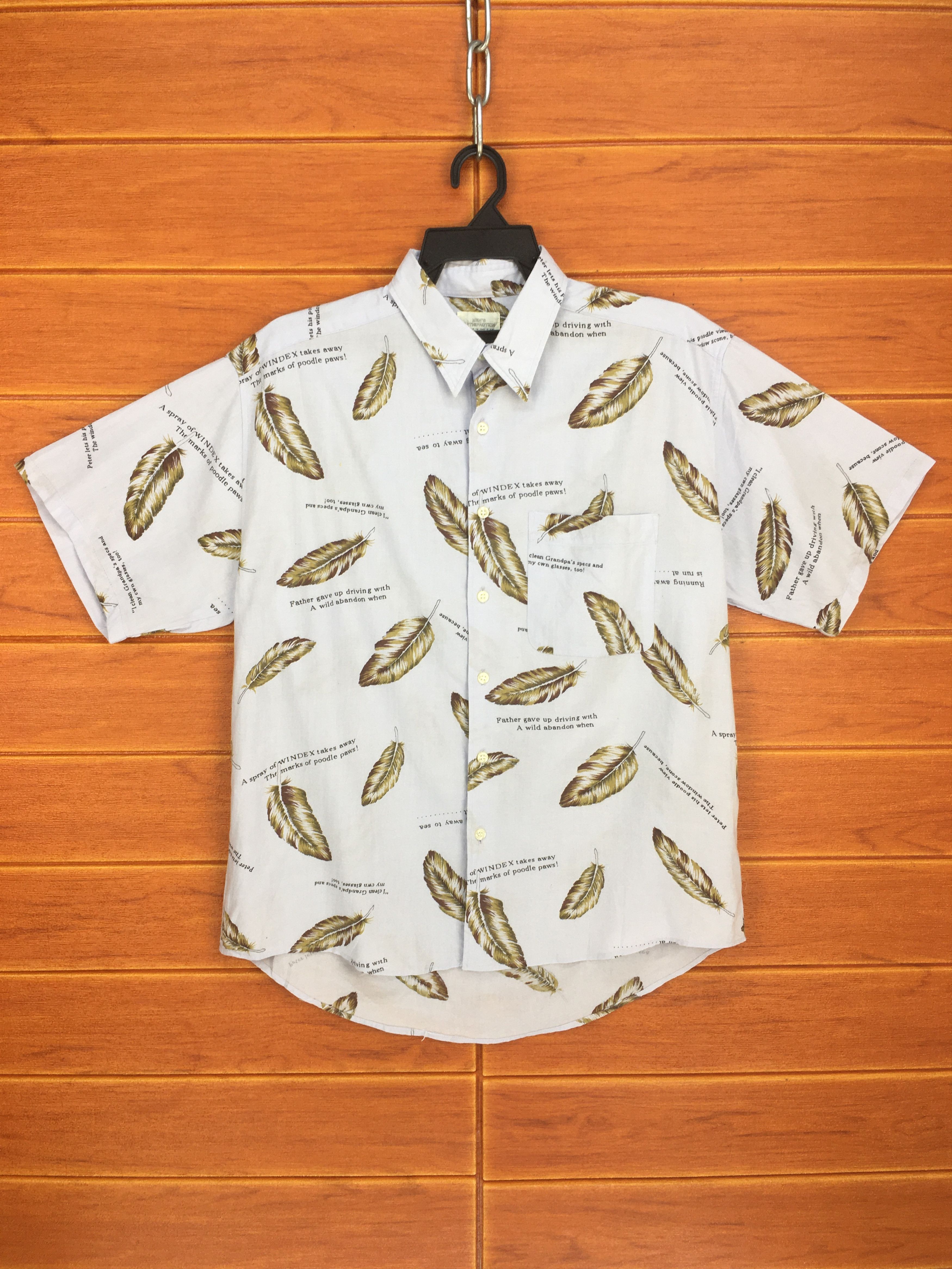 Japanese Brand Vintage Japan MENS SATISFACTION Feathers Hawaiian Shirt Size US M / EU 48-50 / 2 - 1 Thumbnail