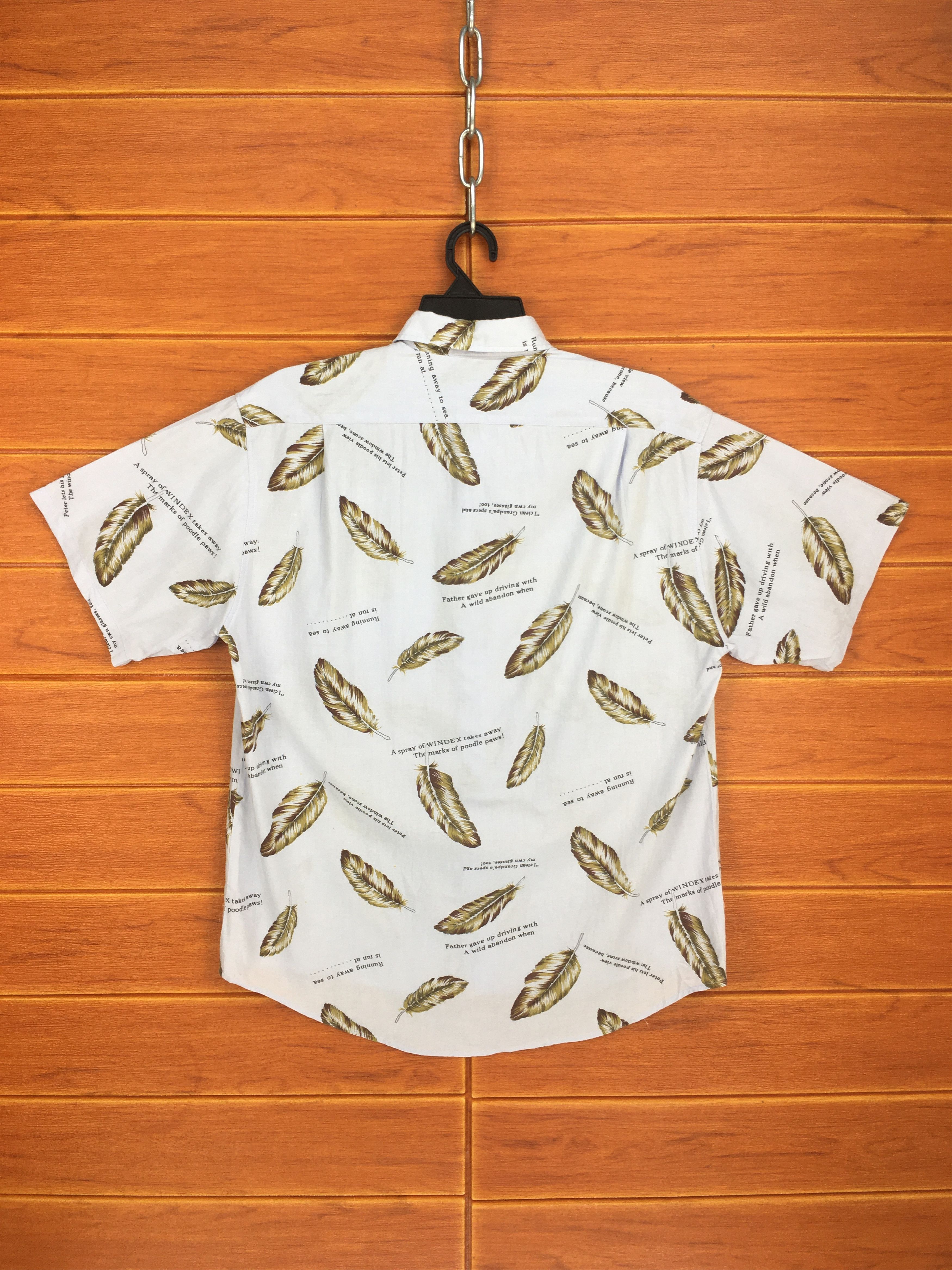 Japanese Brand Vintage Japan MENS SATISFACTION Feathers Hawaiian Shirt Size US M / EU 48-50 / 2 - 7 Thumbnail