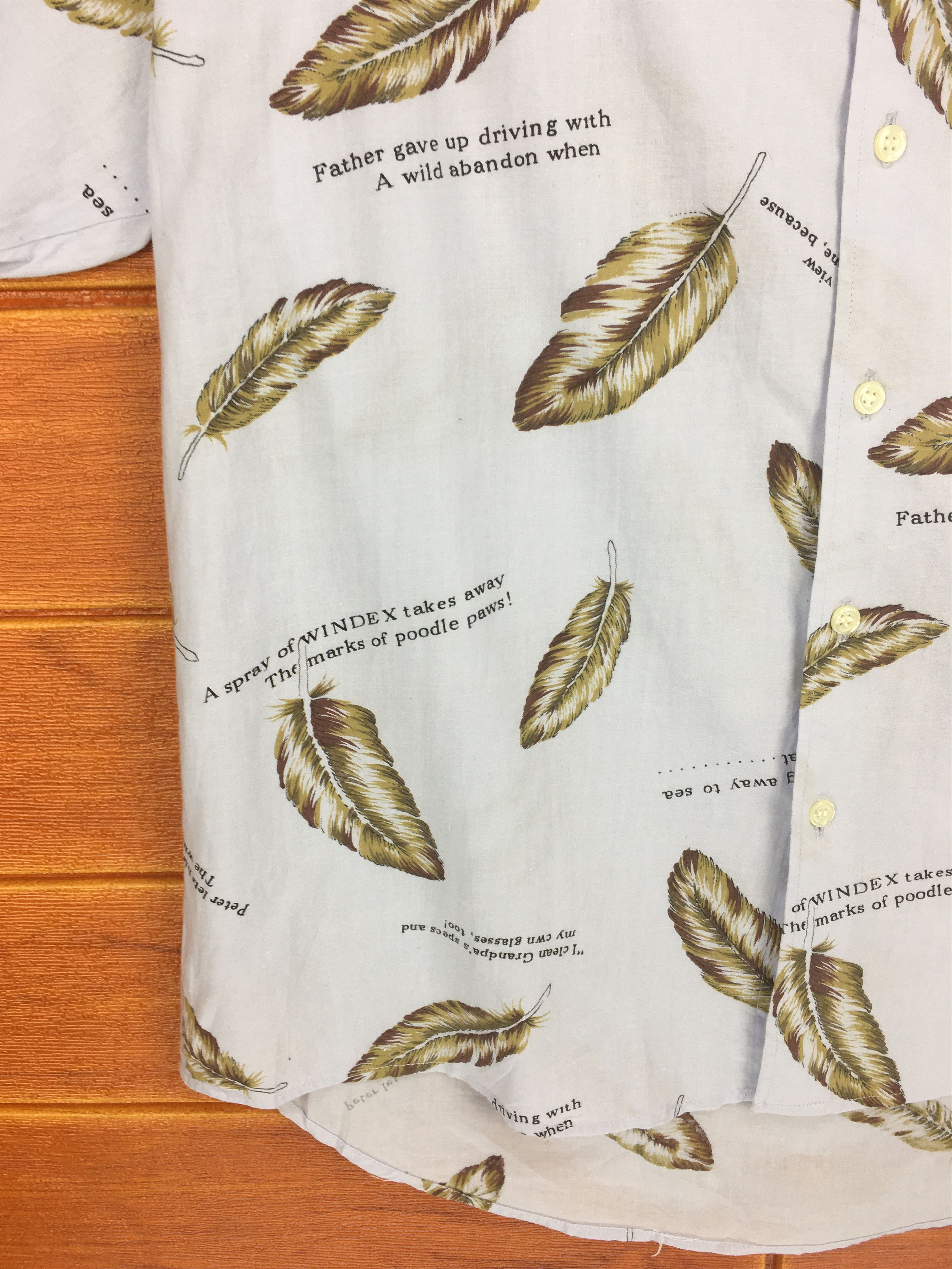 Japanese Brand Vintage Japan MENS SATISFACTION Feathers Hawaiian Shirt Size US M / EU 48-50 / 2 - 3 Thumbnail