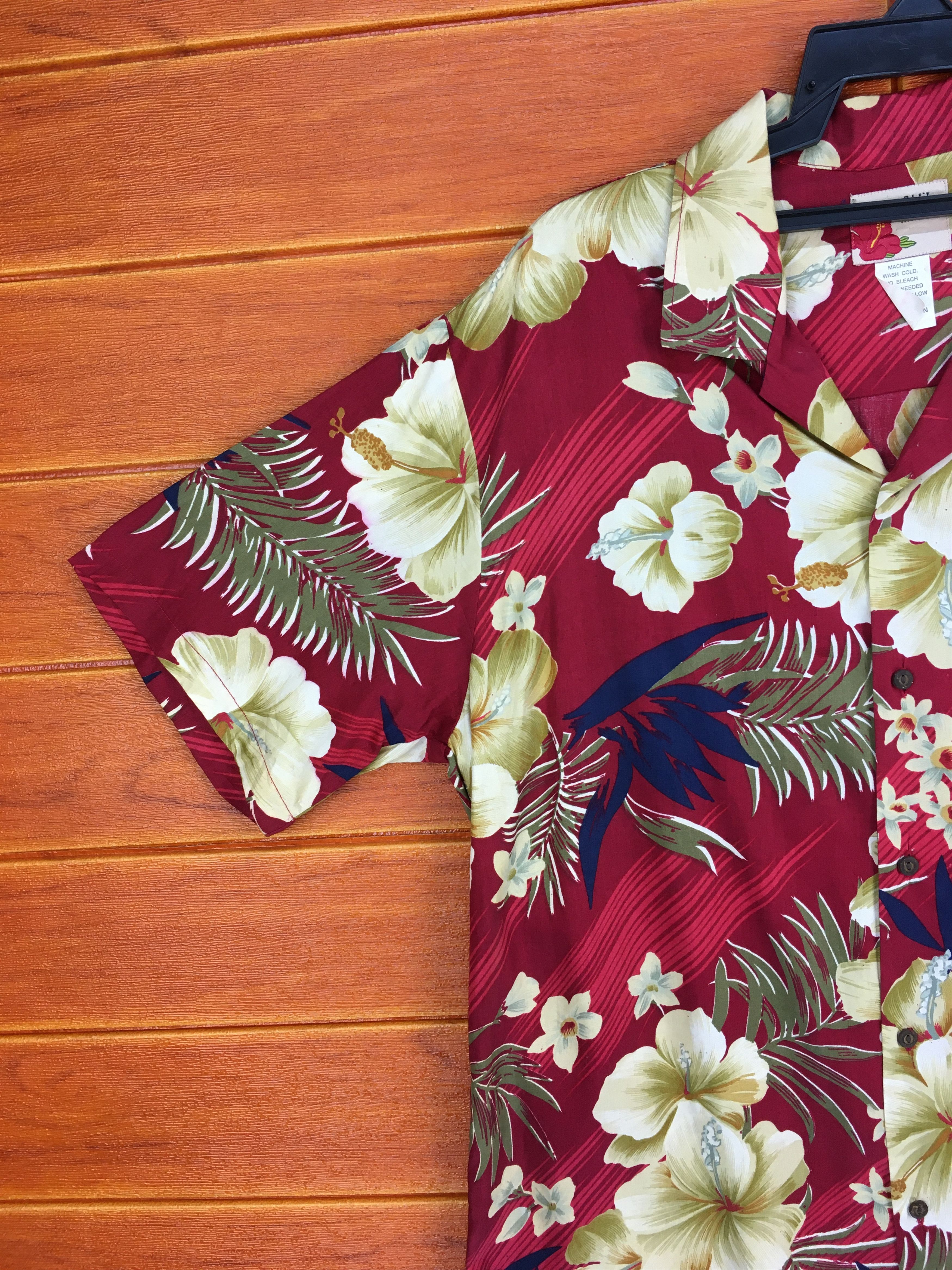 Vintage Vintage ALL FASHION HAWAII Big Hibiscus Hawaiian Shirt Size US M / EU 48-50 / 2 - 2 Thumbnail