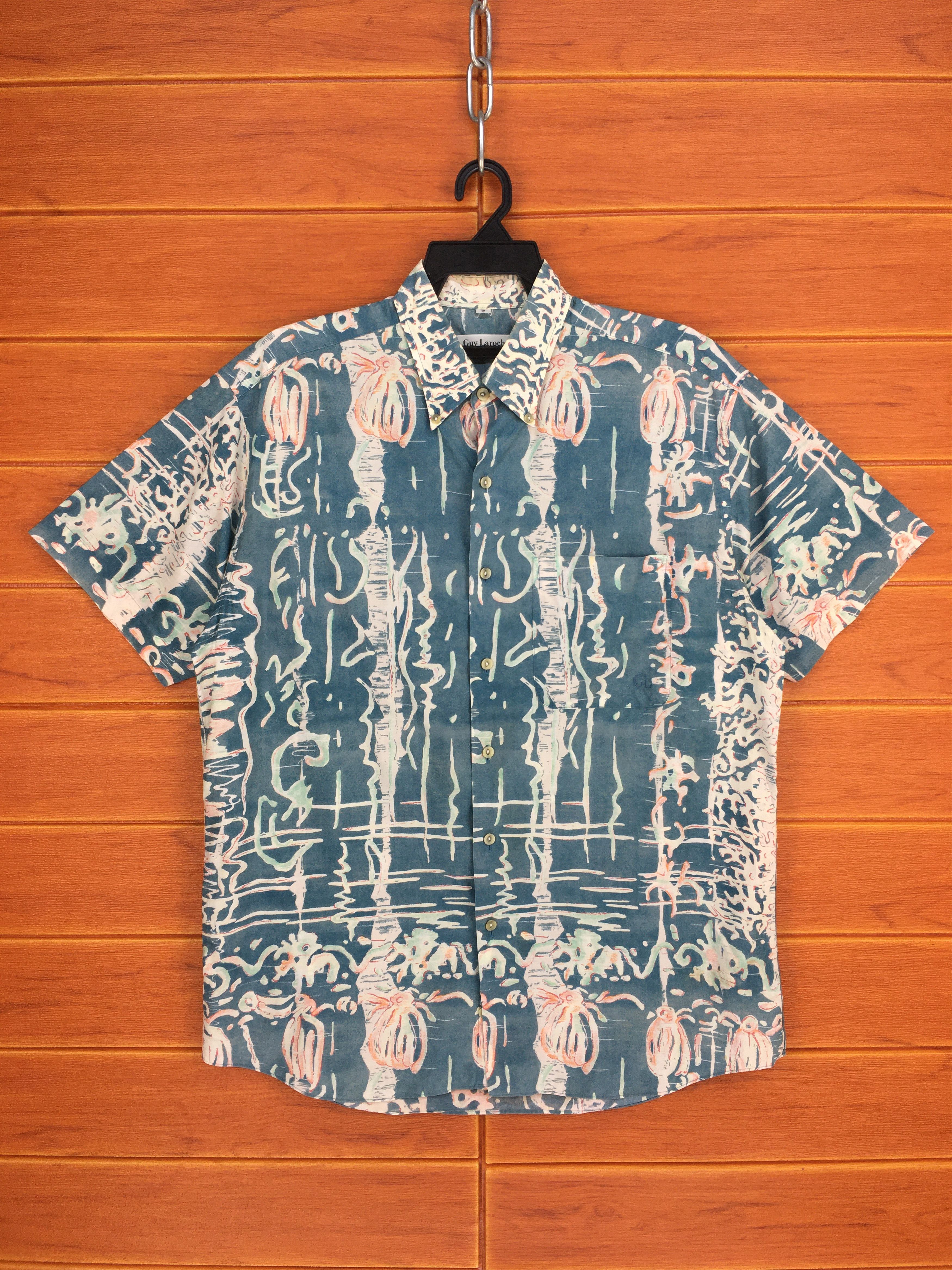 Guy Laroche Vintage GUY LAROCHE Abstract psychedelic Hawaiian Shirt Size US L / EU 52-54 / 3 - 1 Thumbnail