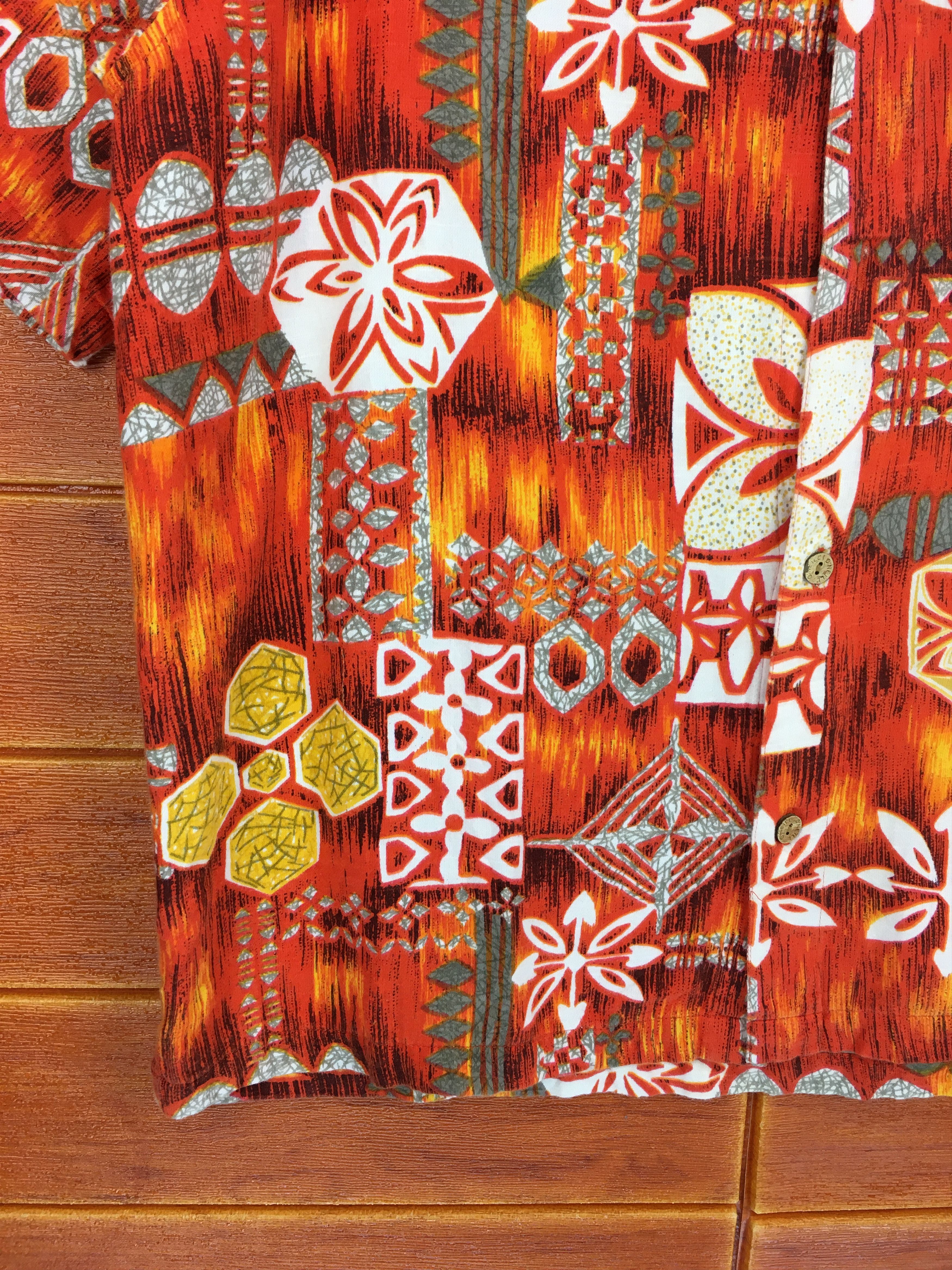 O'Neill Vintage 90s ONEILL Geometry Abstract Hawaiian Shirt Size US L / EU 52-54 / 3 - 3 Thumbnail