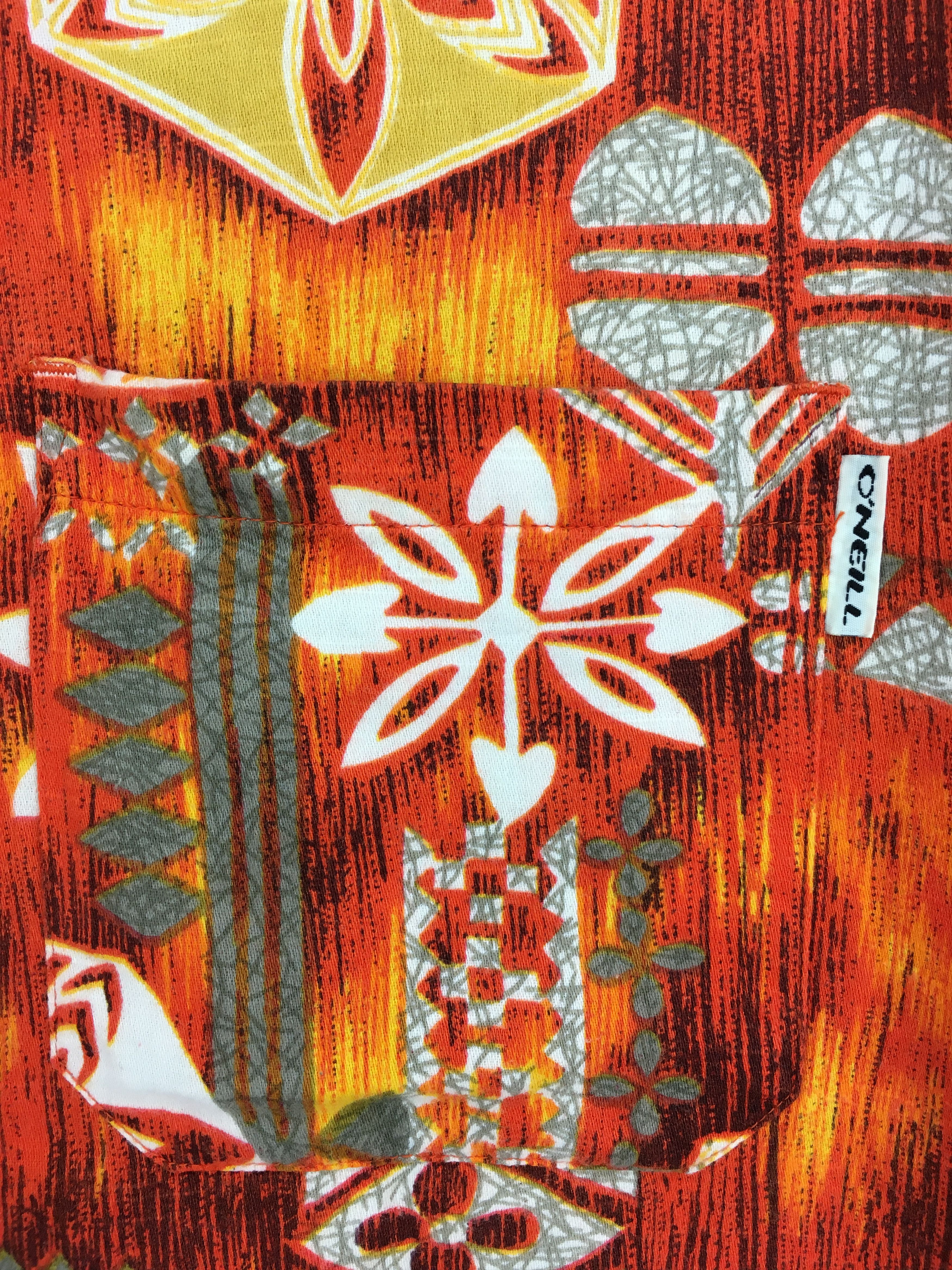 O'Neill Vintage 90s ONEILL Geometry Abstract Hawaiian Shirt Size US L / EU 52-54 / 3 - 7 Thumbnail
