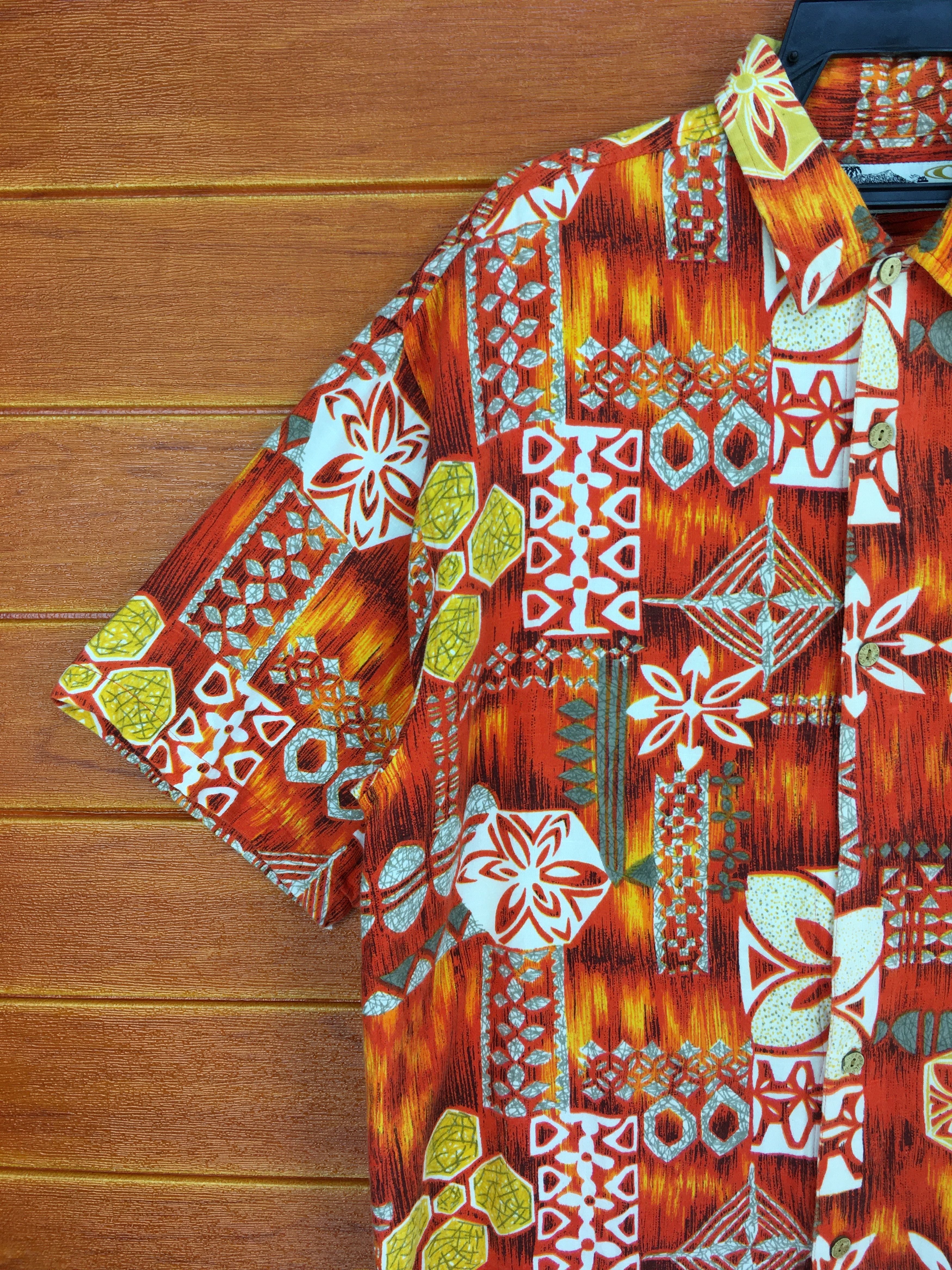 O'Neill Vintage 90s ONEILL Geometry Abstract Hawaiian Shirt Size US L / EU 52-54 / 3 - 2 Thumbnail