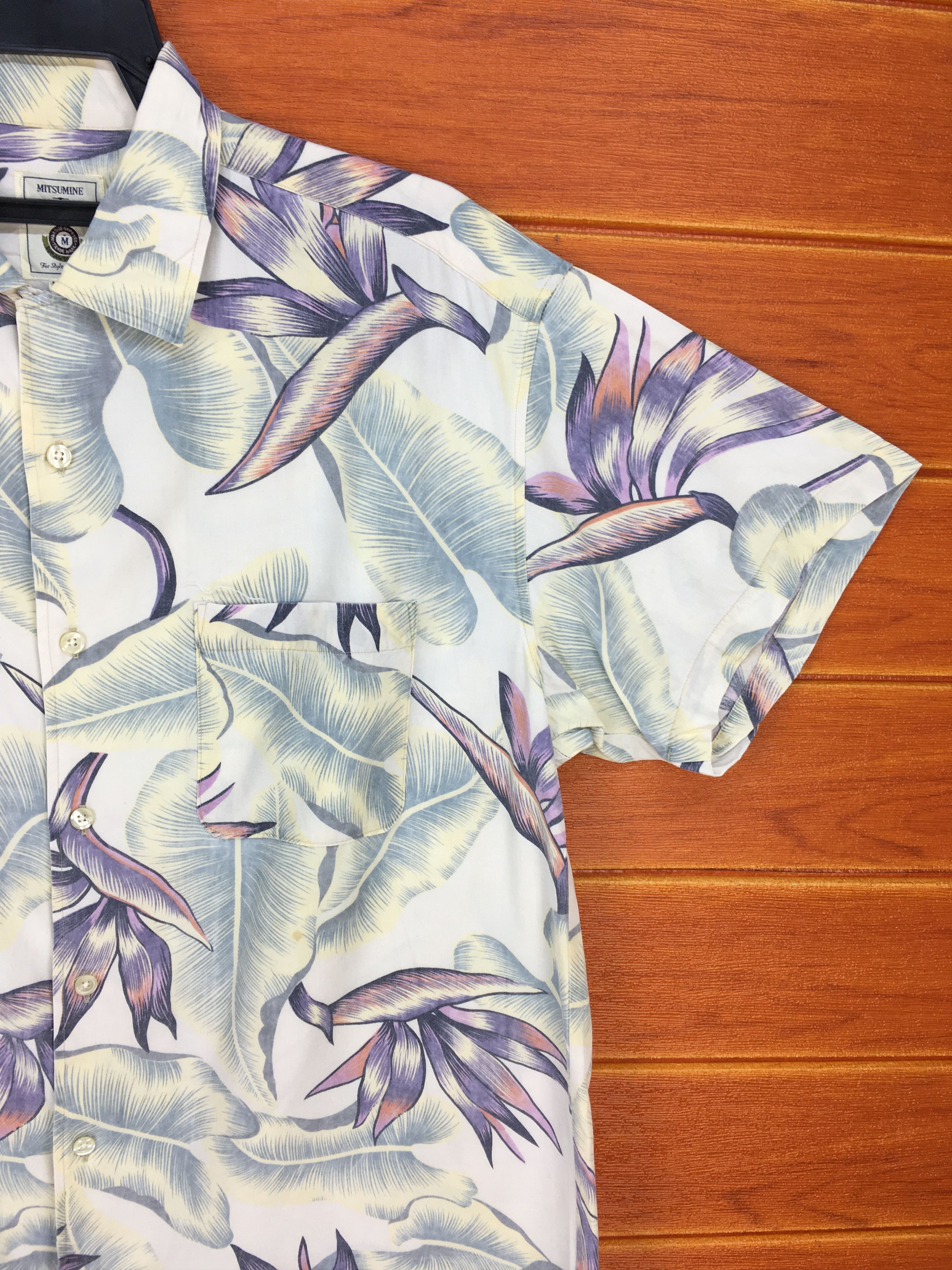 Japanese Brand Japanese MITSUMINE Taro Leaf Hawaiian Shirt Size US L / EU 52-54 / 3 - 5 Thumbnail